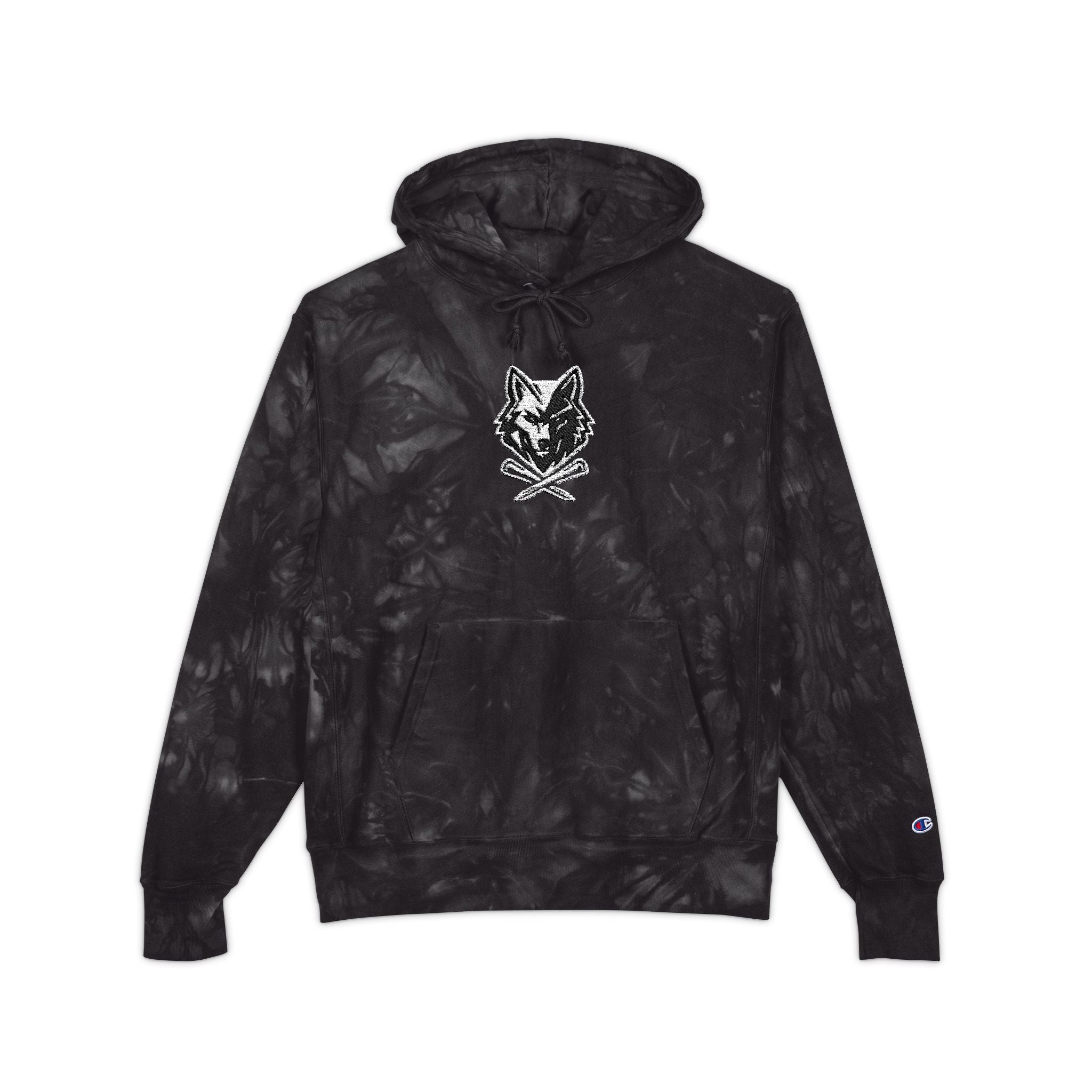 Tie-Dye Lone Wolf with Crossed Tees Hoodie (Unisex)