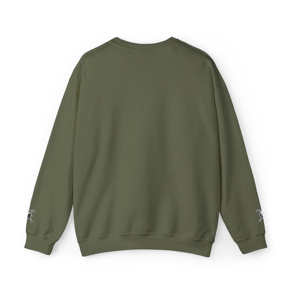 Crewneck Unisex Sweatshirt - Minimal Black Wolf Crossed Tees Graphic