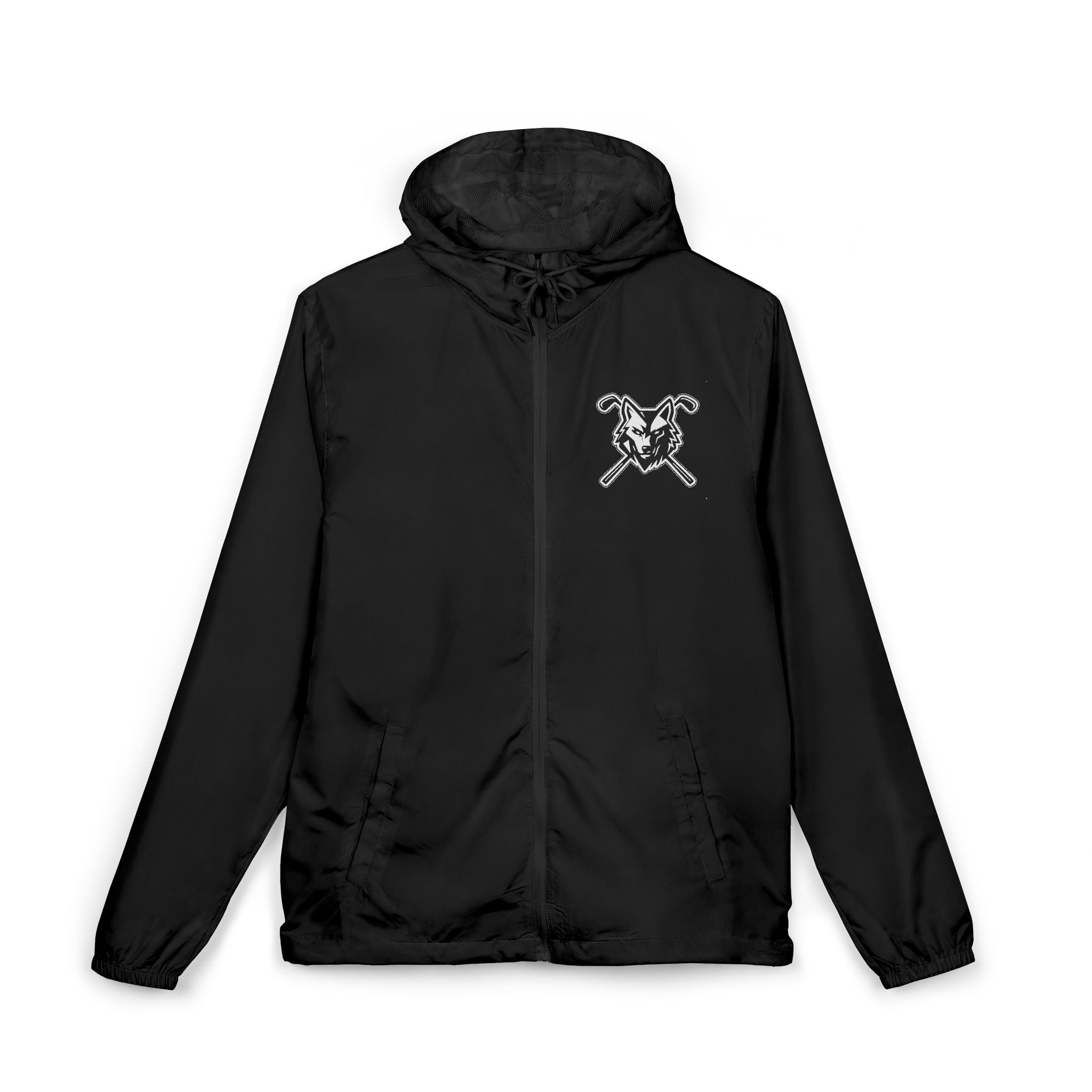 Windbreaker Jacket (Unisex) - Wolf With Clubs Chest Logo