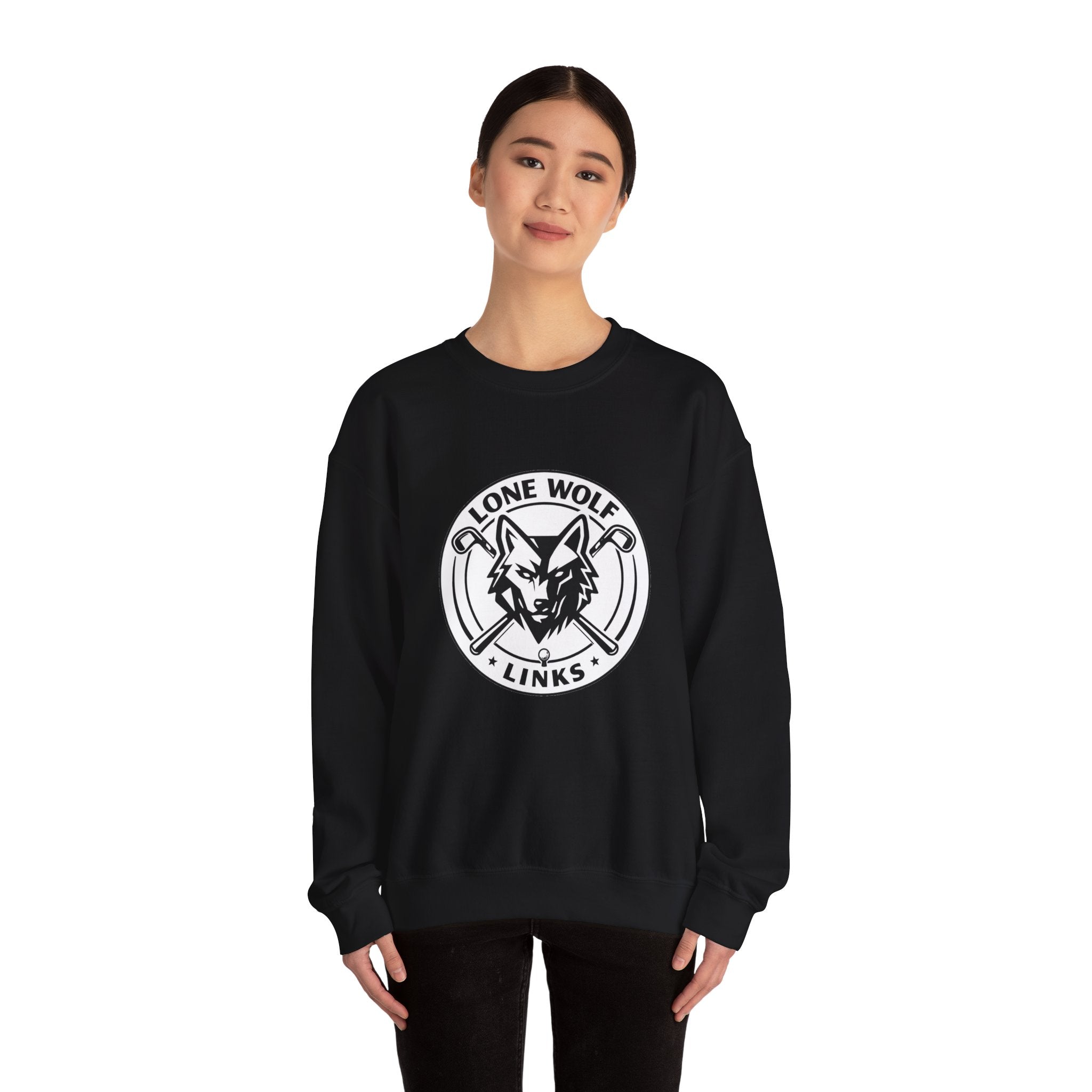 Lone Wolf Links Crewneck Sweatshirt - Unisex Golf Club Logo Pullover
