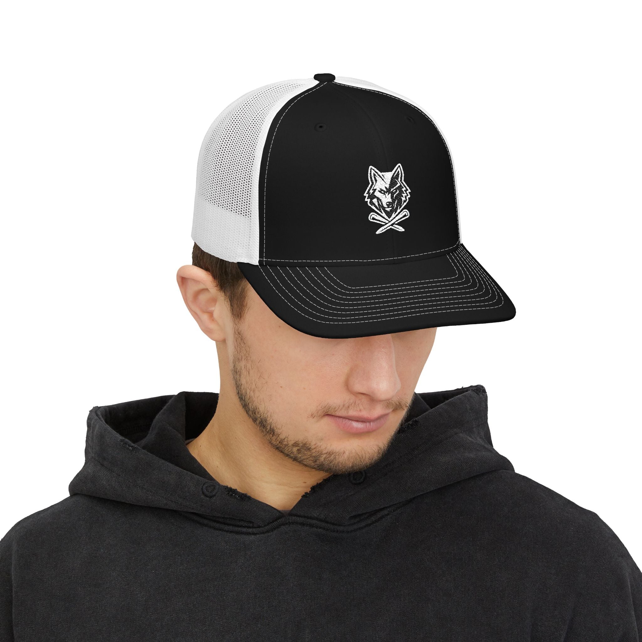 Trucker Hat - Lone Wolf Links with Crossed Tees Embroidered Snapback