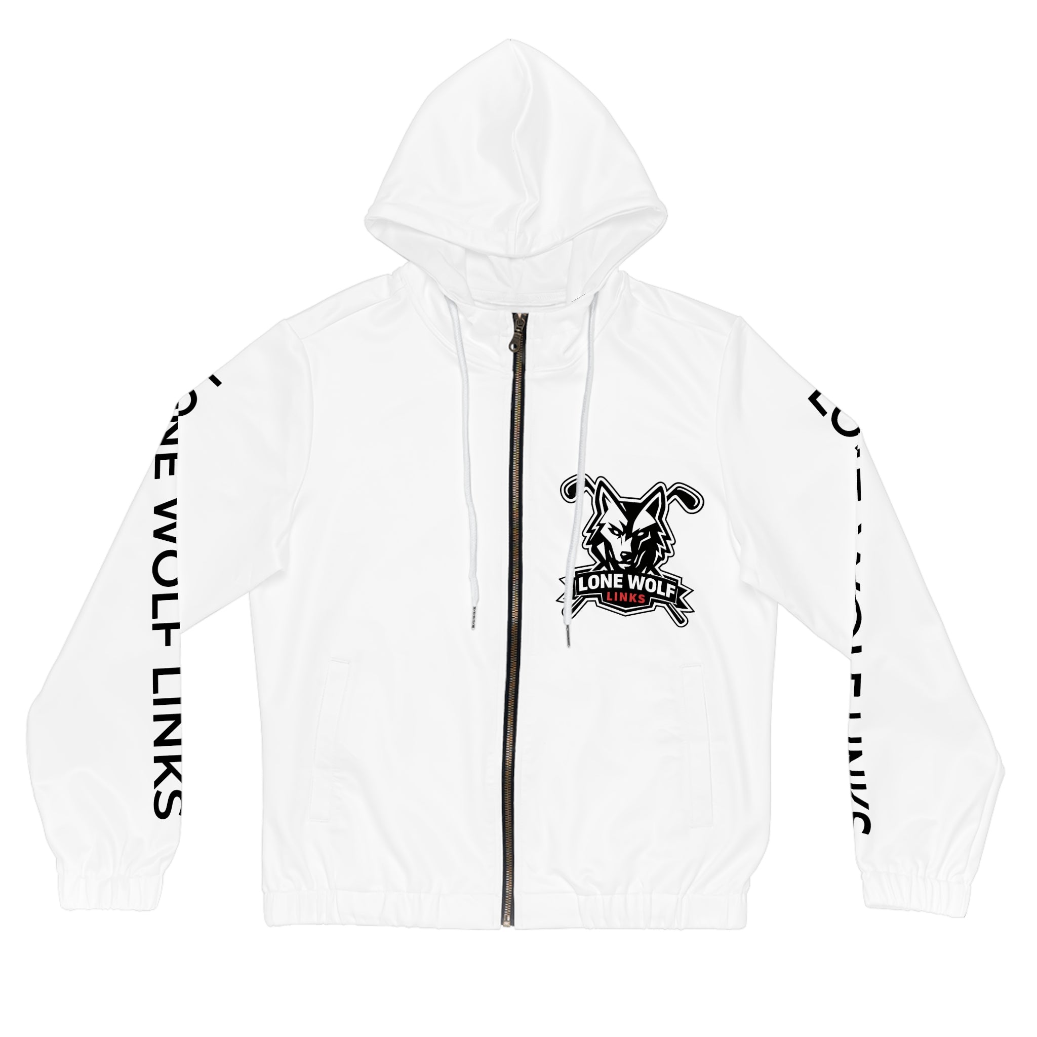 Lone Wolf Logo Women’s Full-Zip Hoodie - Streetwear Zip-Up with Sleeve Print