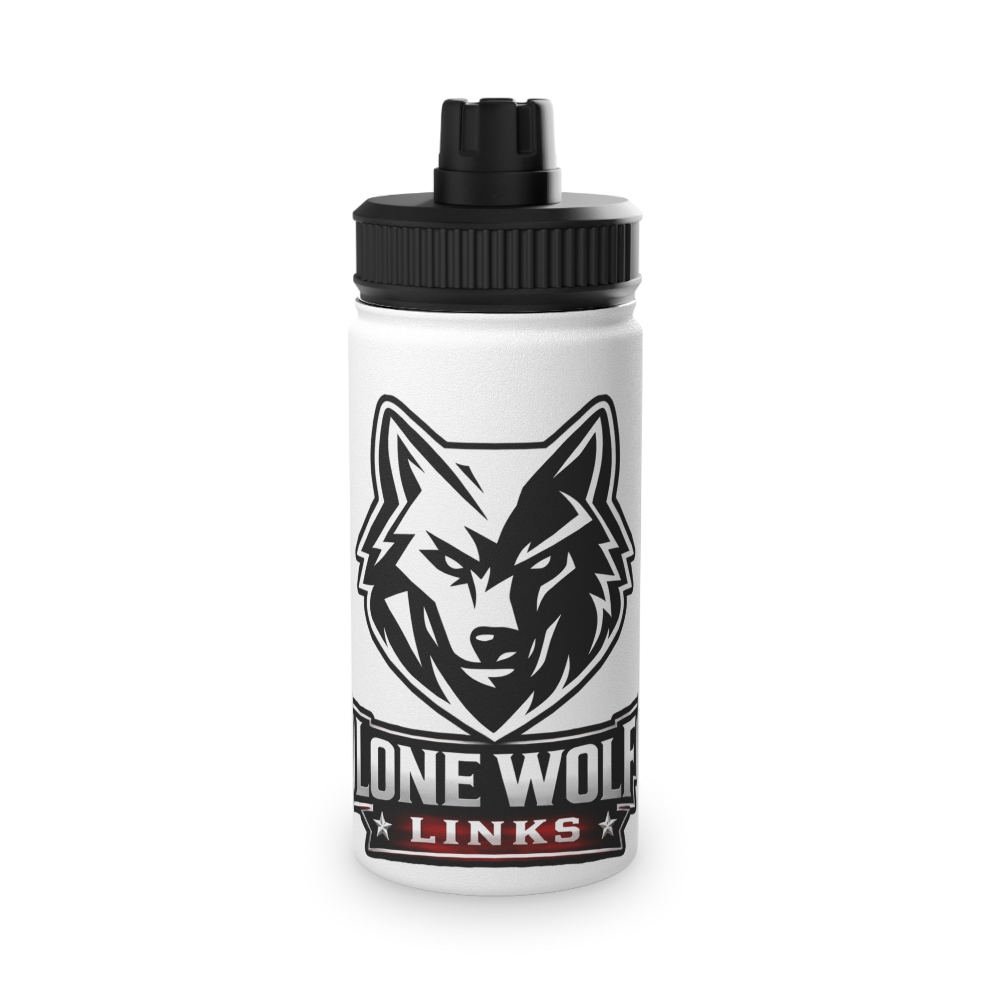 Lone Wolf Sports Stainless Steel Water Bottle - Insulated Athletic Bottle with Sports Lid