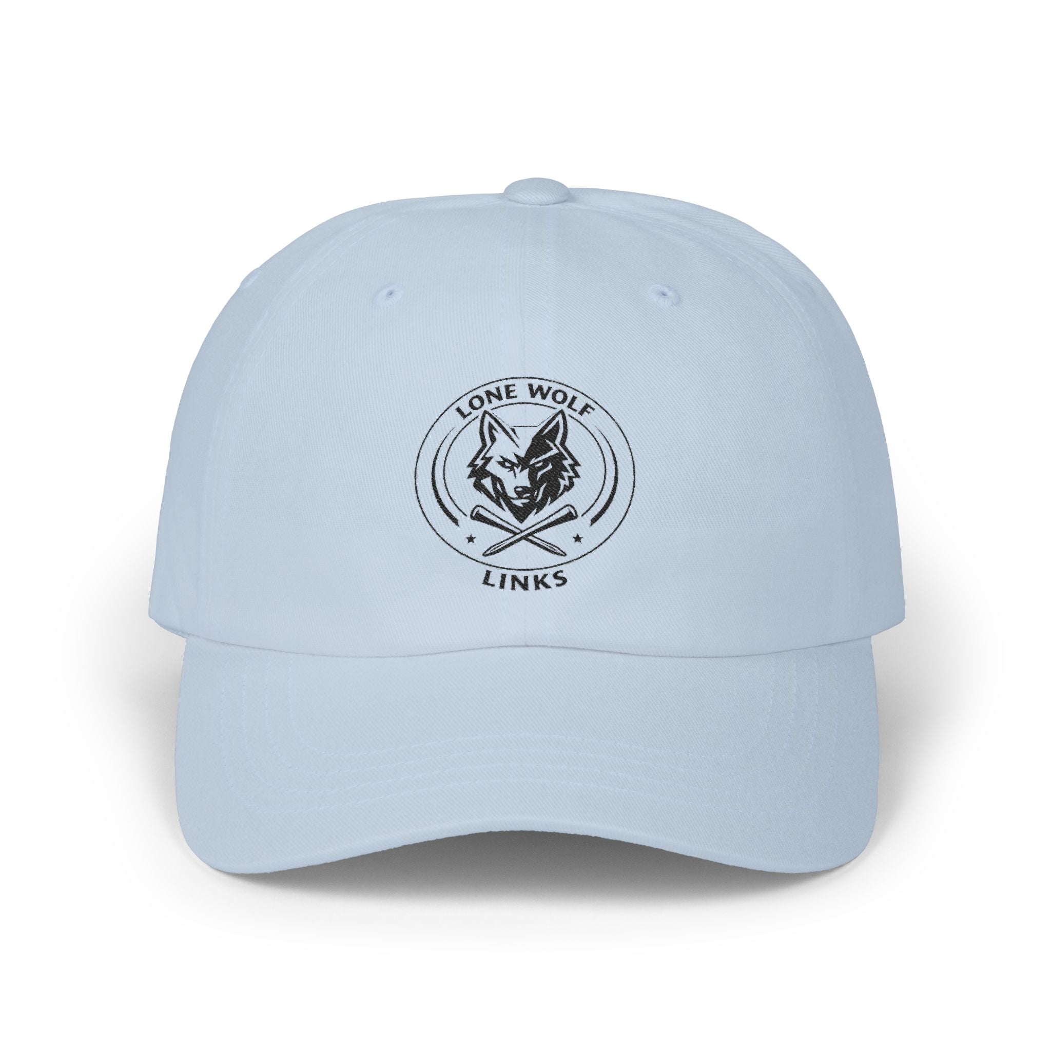 Dad Cap - 'Lone Wolf Links' Embroidered Logo Golf Hat