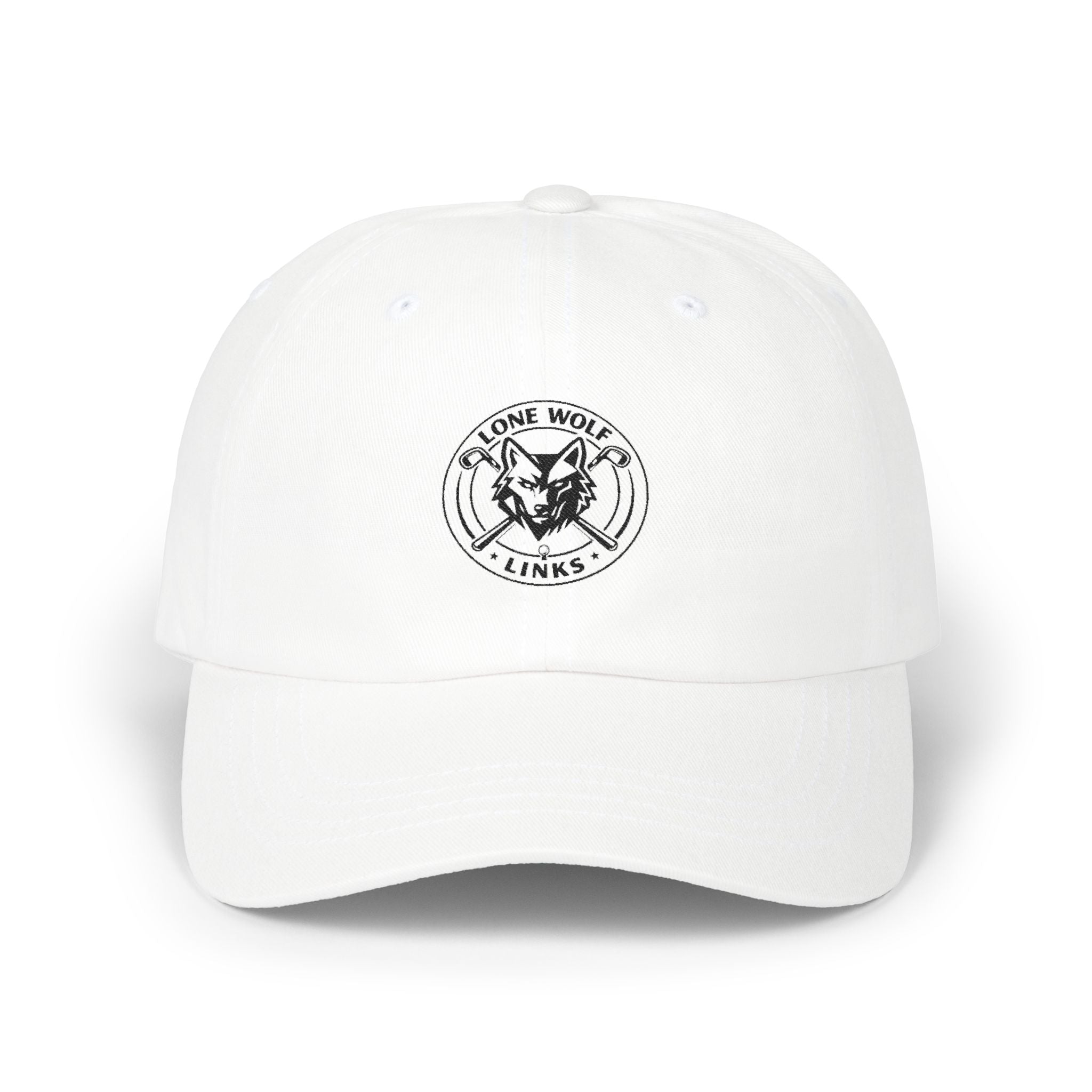 Dad Cap - 'Lone Wolf Links' Embroidered Logo Golf Hat