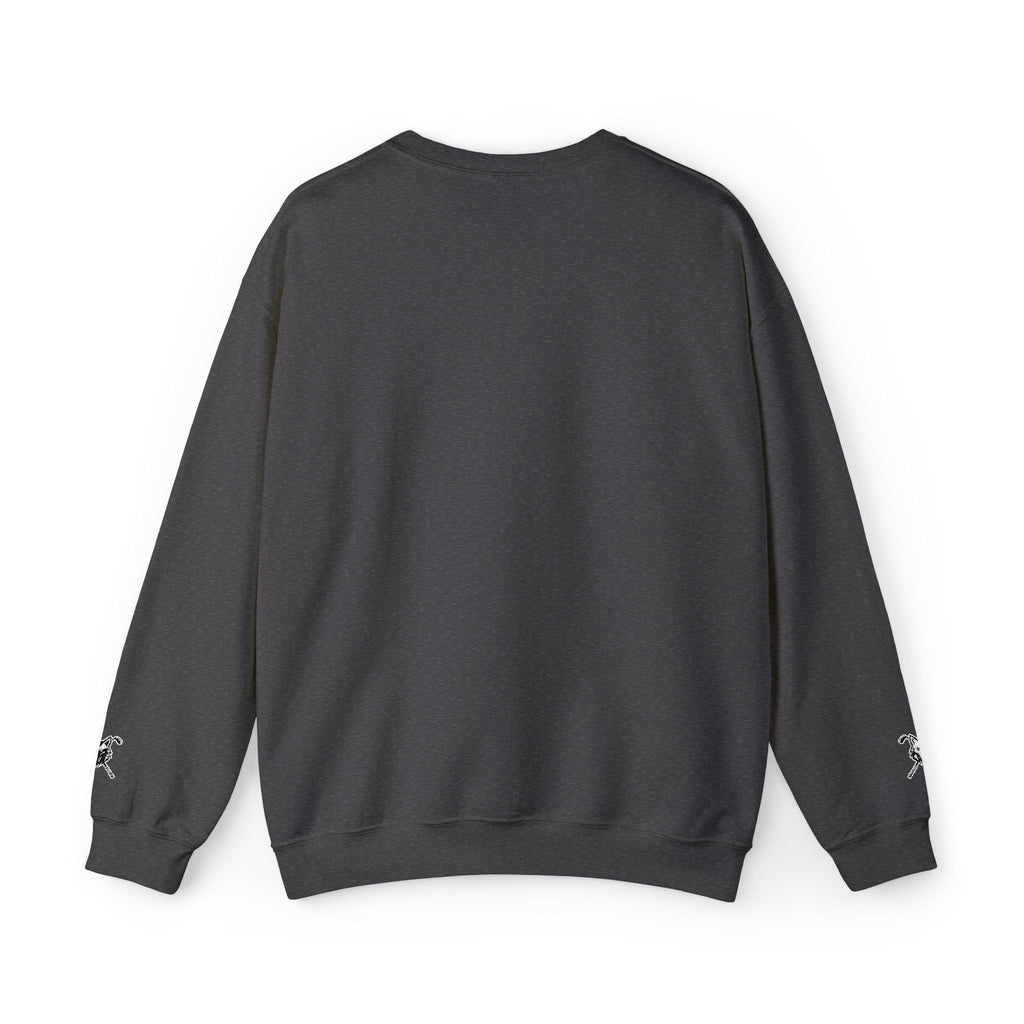 Crewneck Unisex Sweatshirt - Minimal Black Wolf Crossed Tees Graphic
