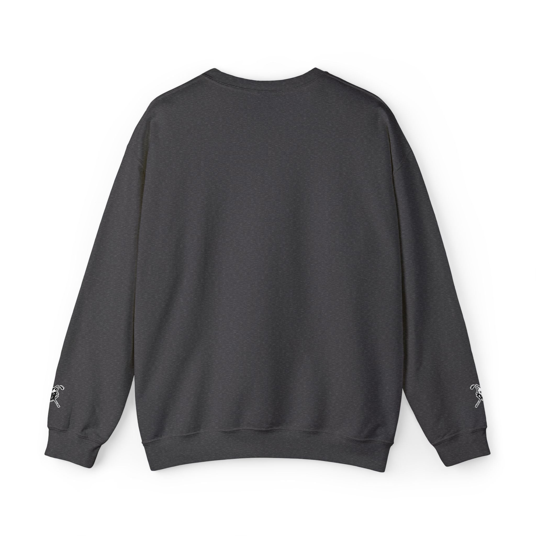Crewneck Unisex Sweatshirt - Minimal Black Wolf Crossed Tees Graphic