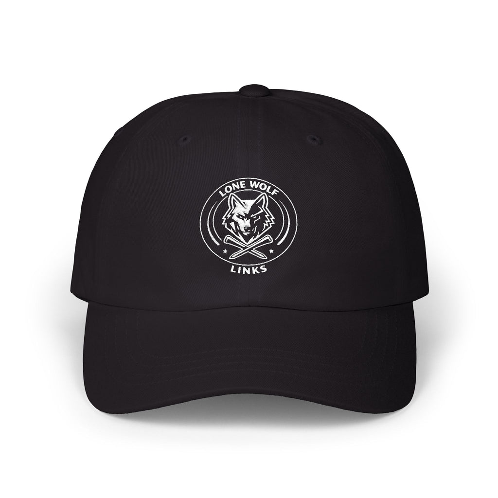 Wolf Emblem Dad Cap – Vintage Stone Wolf Logo Golf Hat