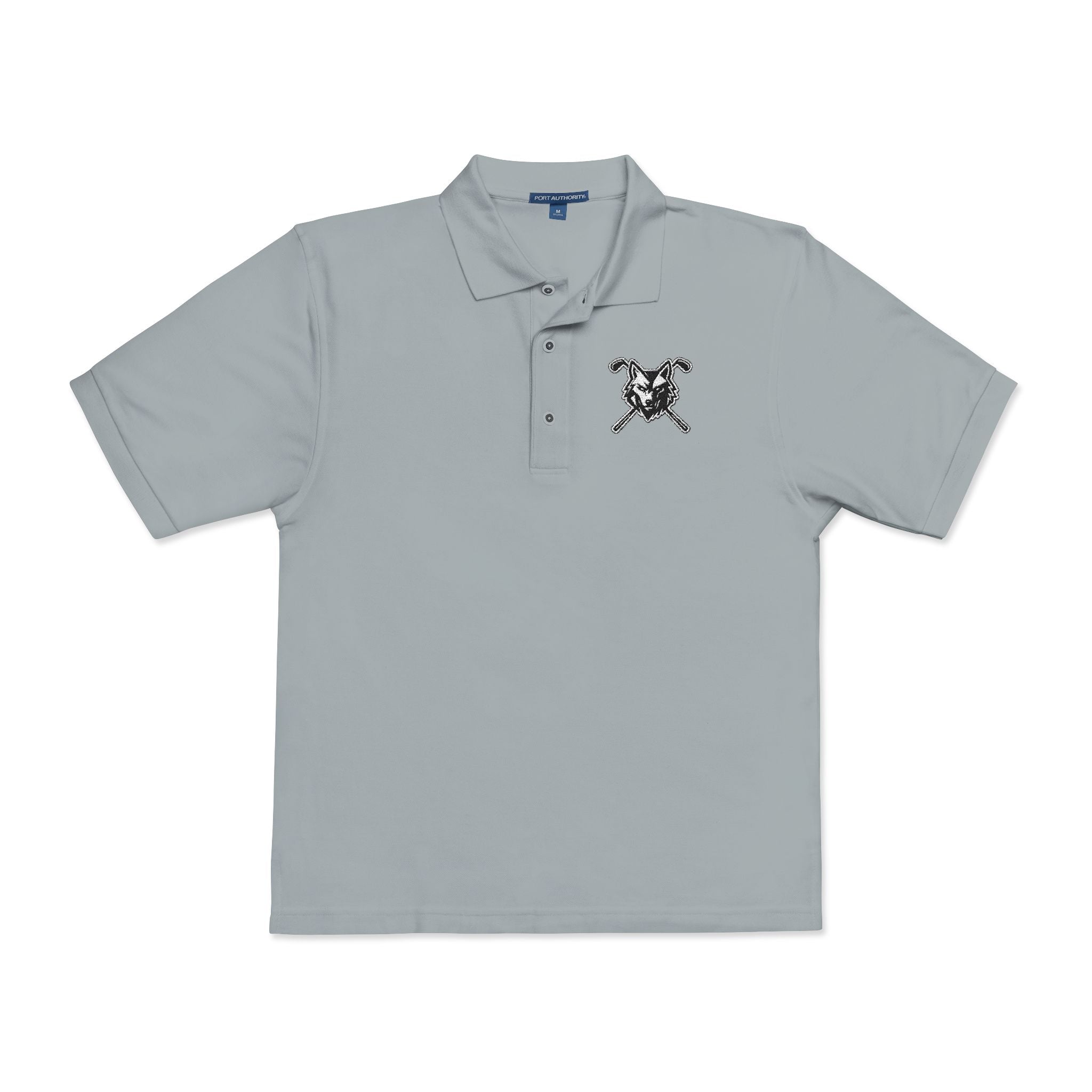 Embroidered Unisex Wolf & Clubs Polo Shirt - Casual Golf Wear