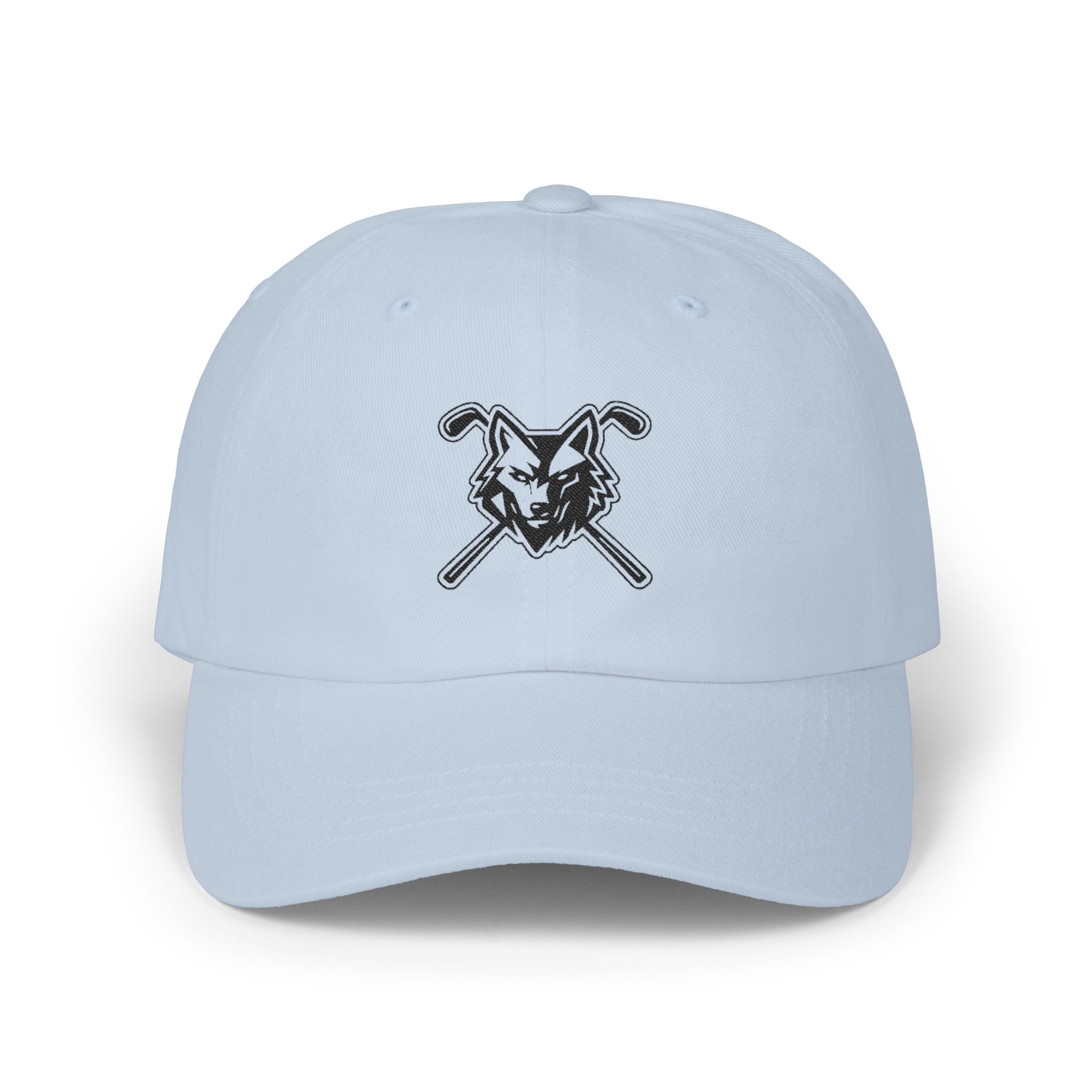 Wolf & Crossed Golf Clubs Dad Cap