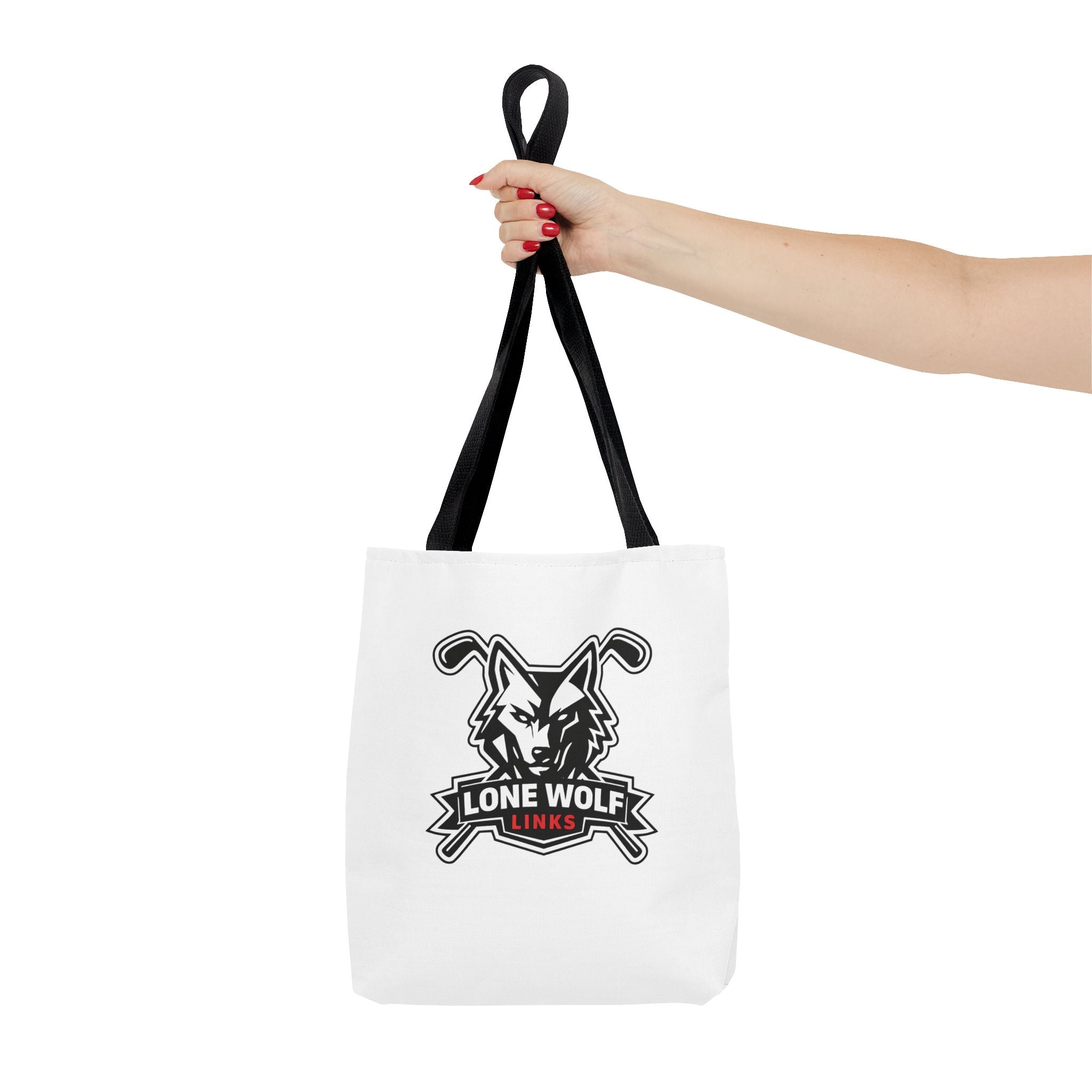 Lone Wolf Links Golf Tote Bag - Logo Canvas Carryall for Golfers