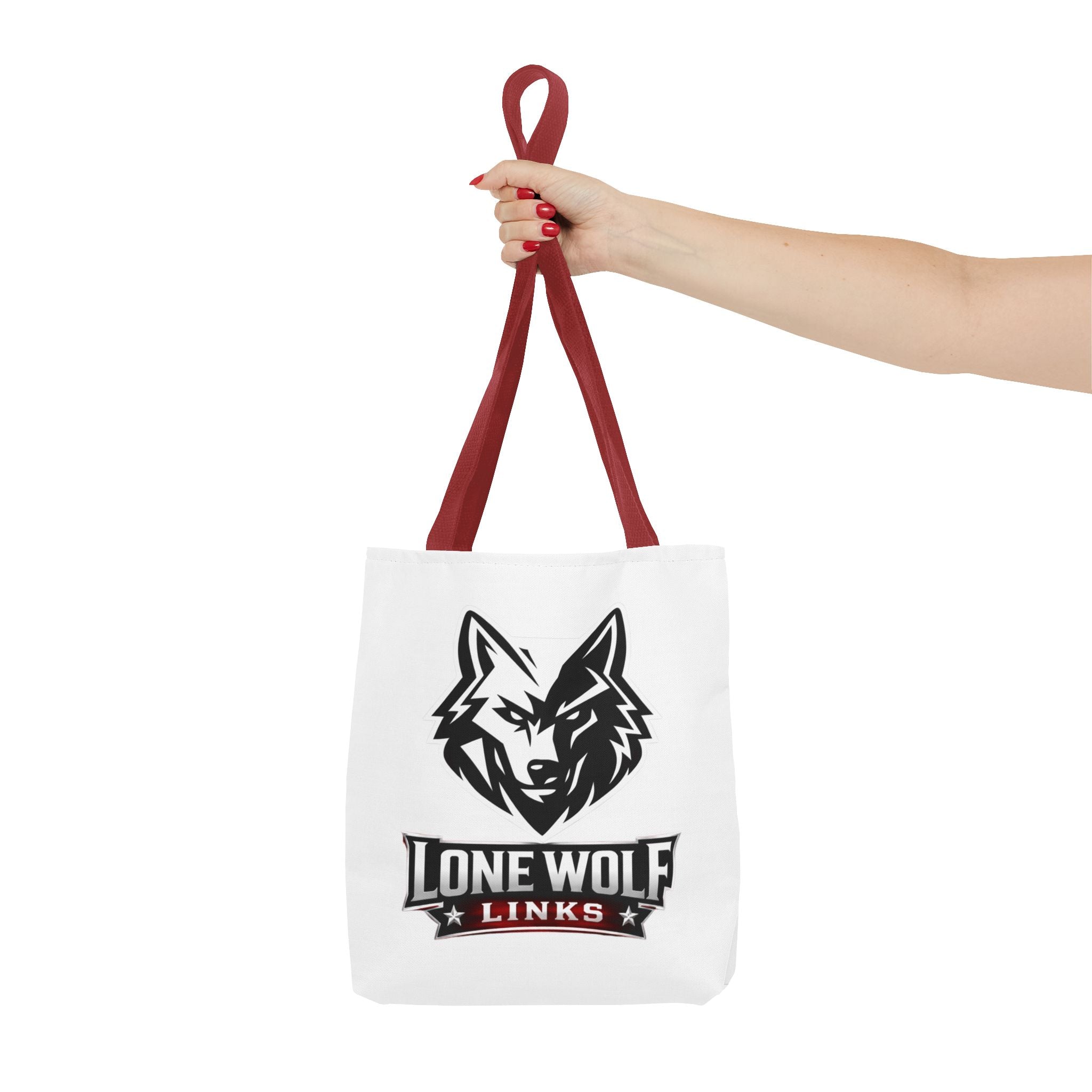 Lone Wolf Links Golf Tote Bag - Logo Canvas Carryall for Golfers