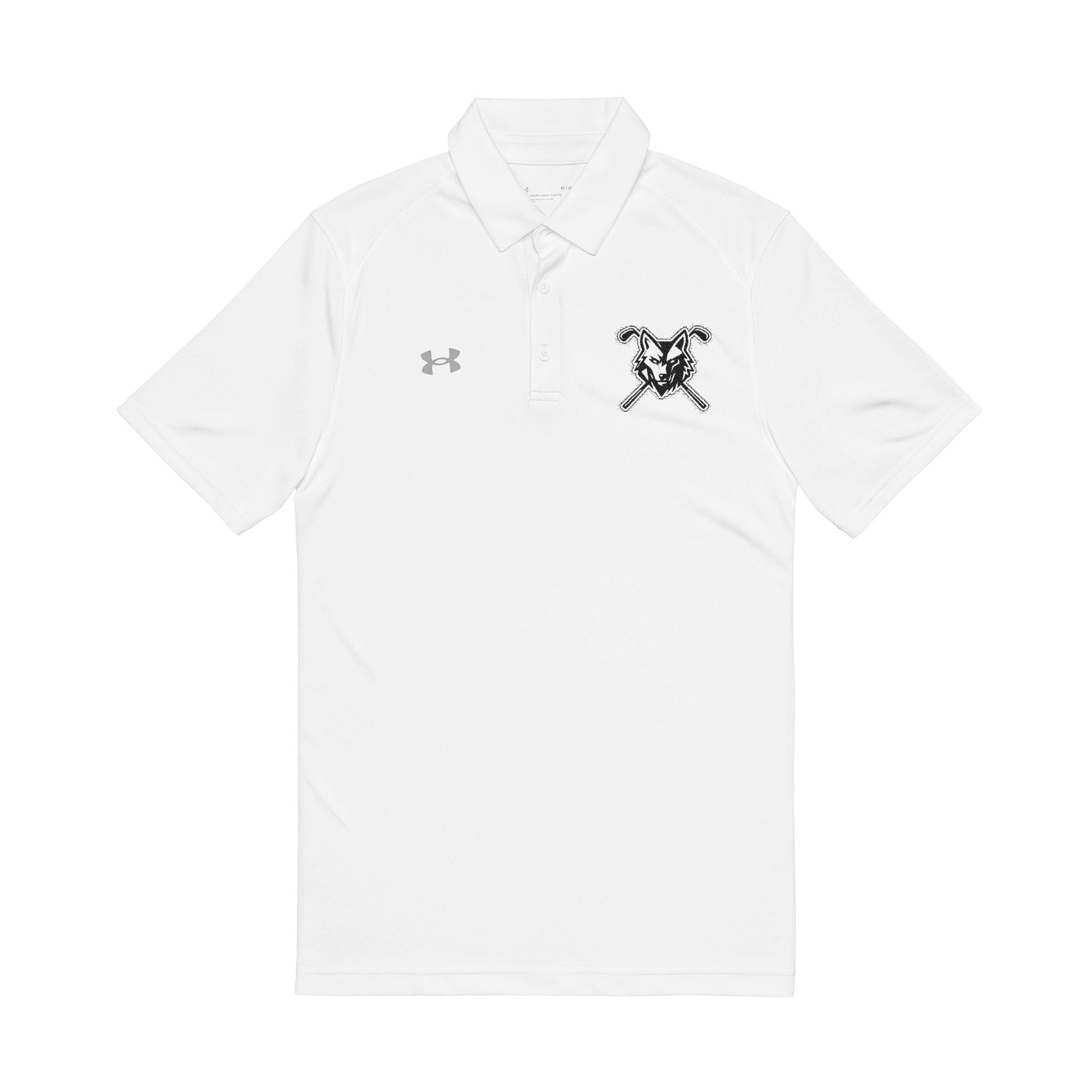 Embroidered Men's Crossed Wolf Clubs Polo - Under Armour (white only)