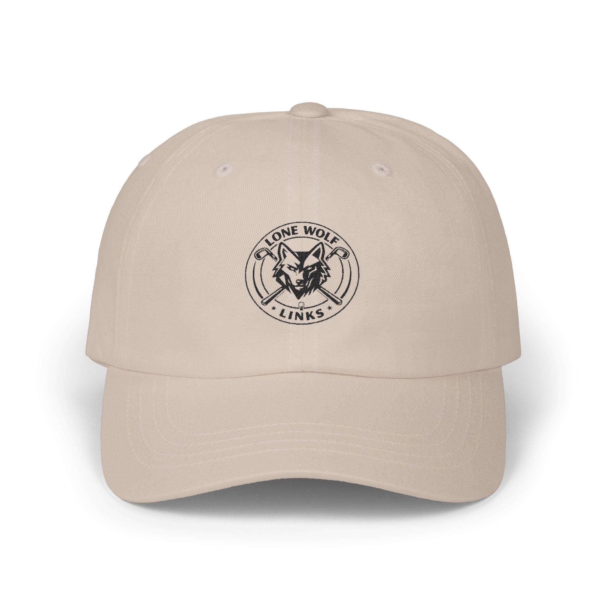 Dad Cap - 'Lone Wolf Links' Embroidered Logo Golf Hat
