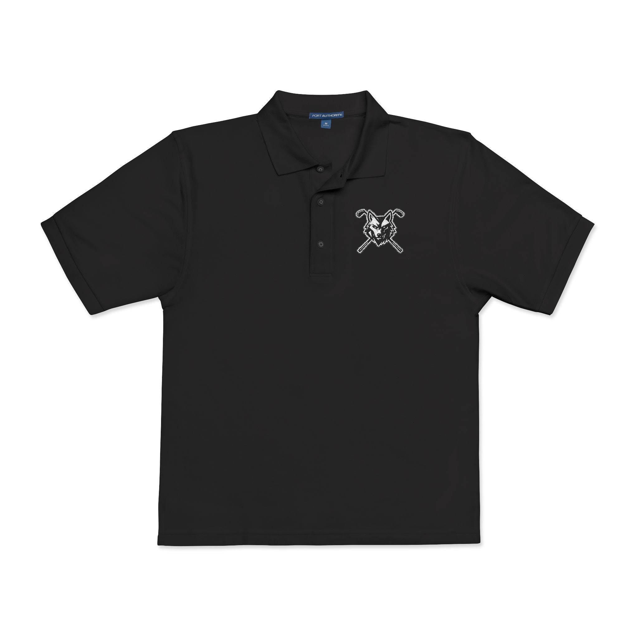 Embroidered Unisex Wolf & Clubs Polo Shirt - Casual Golf Wear