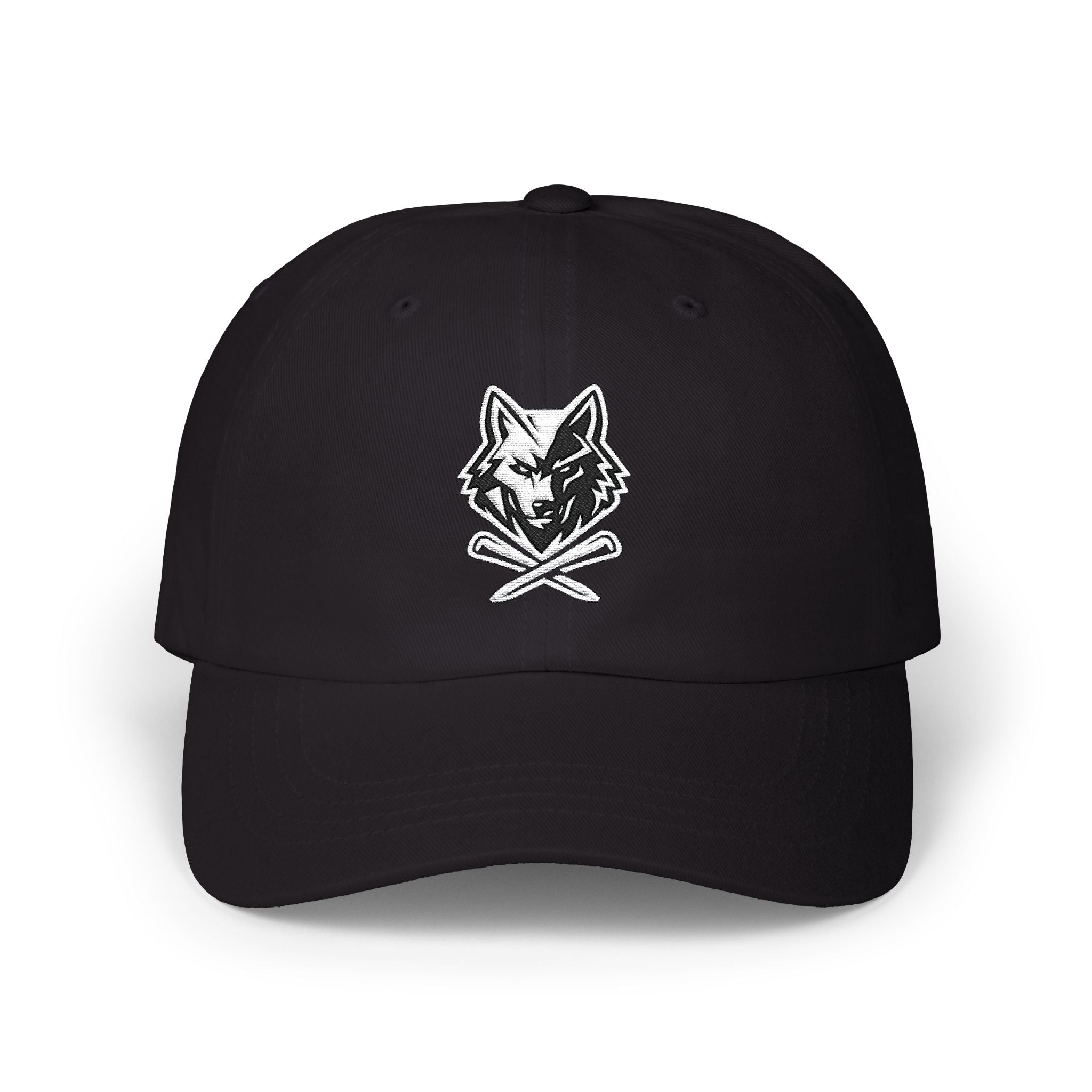 Dad Cap with Crossed Tees Wolf Patch - Golf Hat