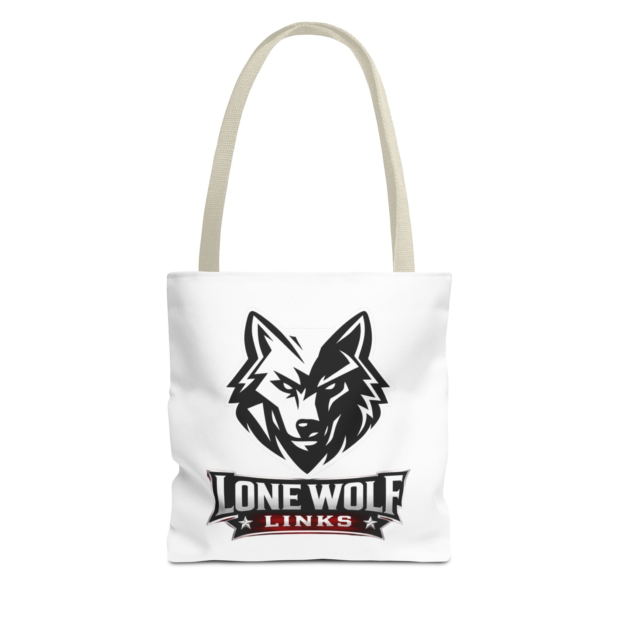 Lone Wolf Links Golf Tote Bag - Logo Canvas Carryall for Golfers