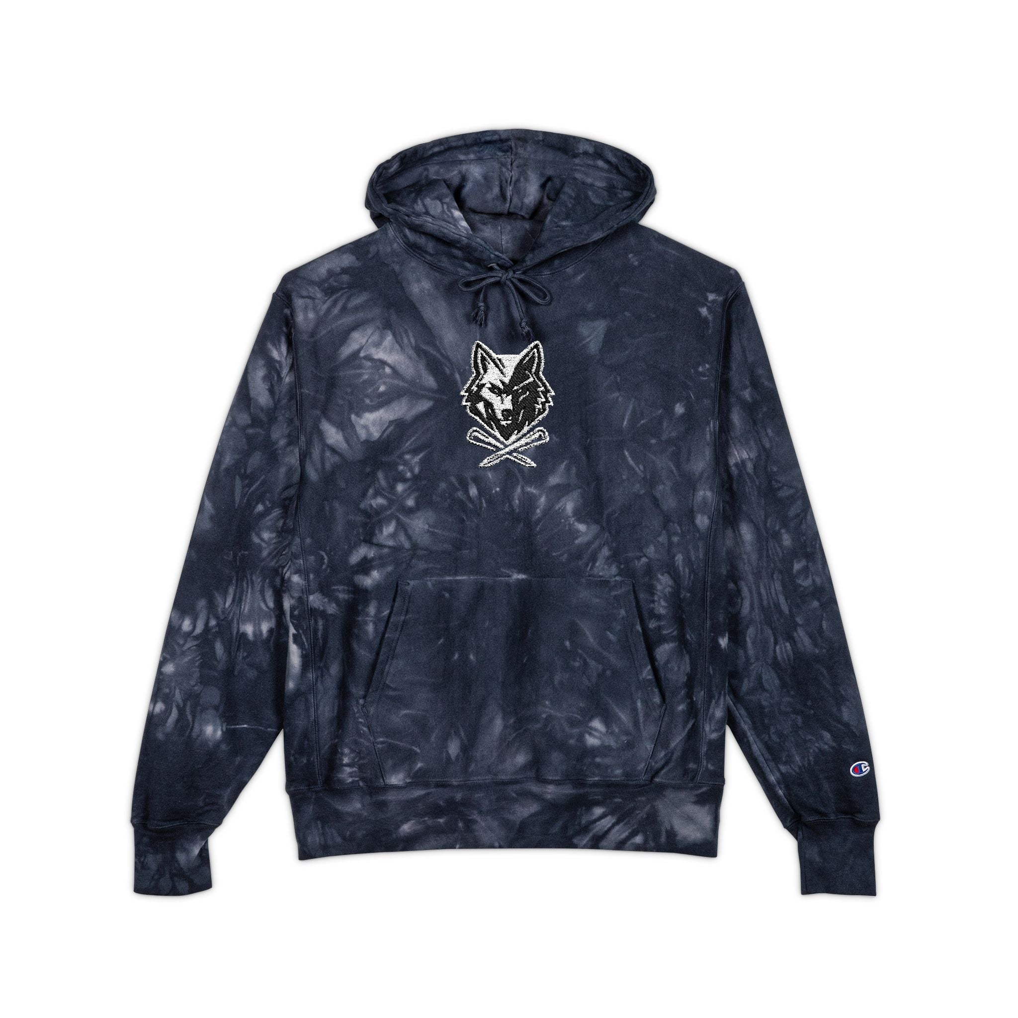 Tie-Dye Lone Wolf with Crossed Tees Hoodie (Unisex)
