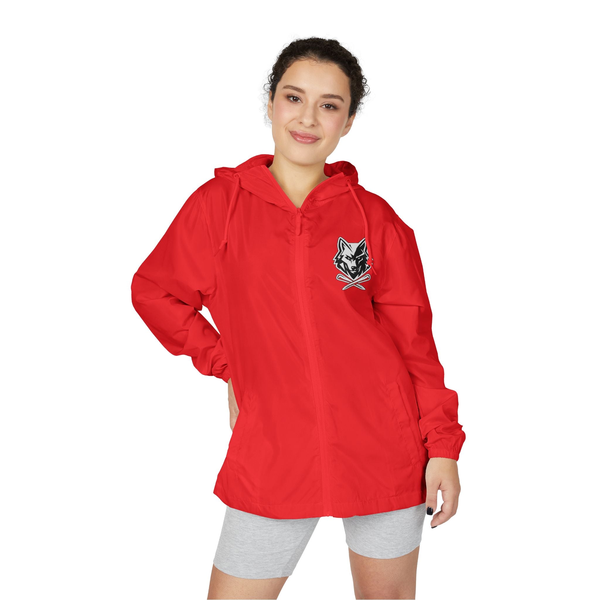 Windbreaker Jacket (Unisex) - Wolf With Clubs Chest Logo