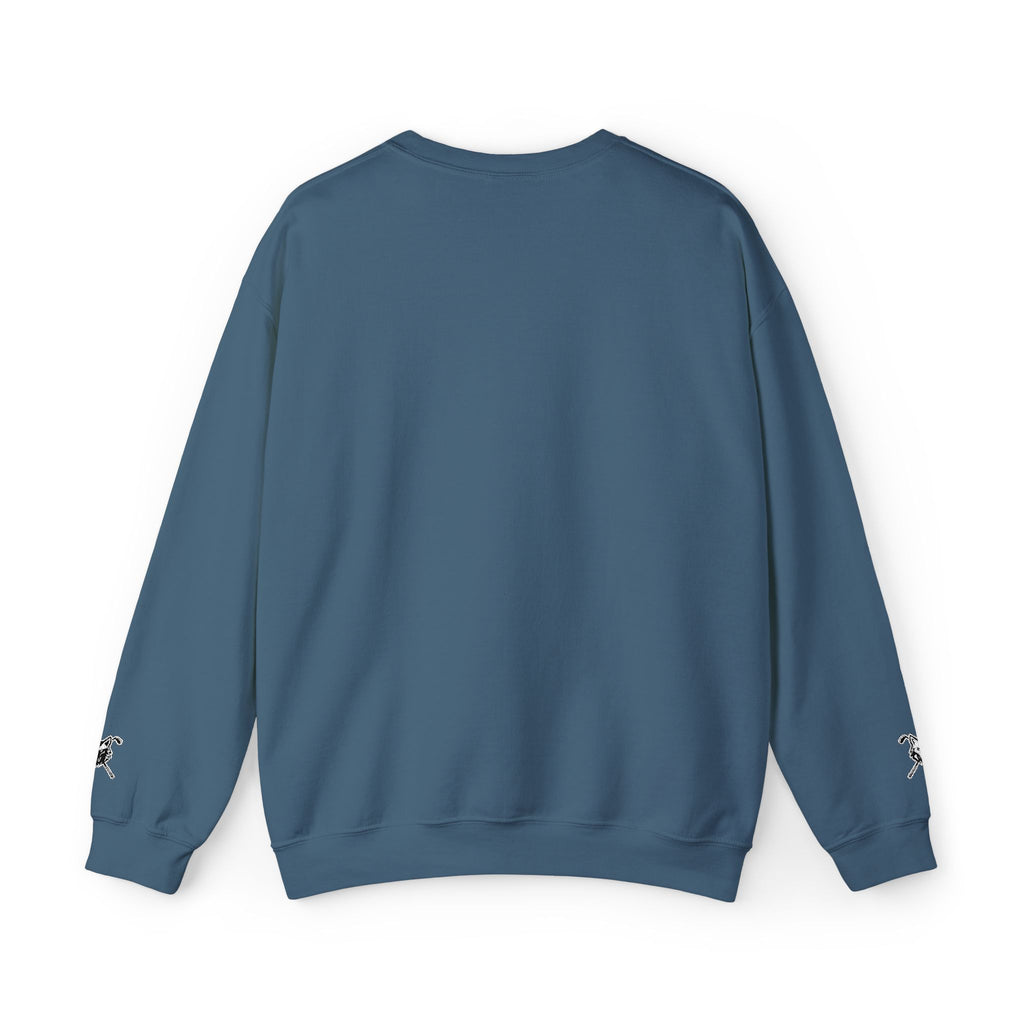 Crewneck Unisex Sweatshirt - Minimal Black Wolf Crossed Tees Graphic