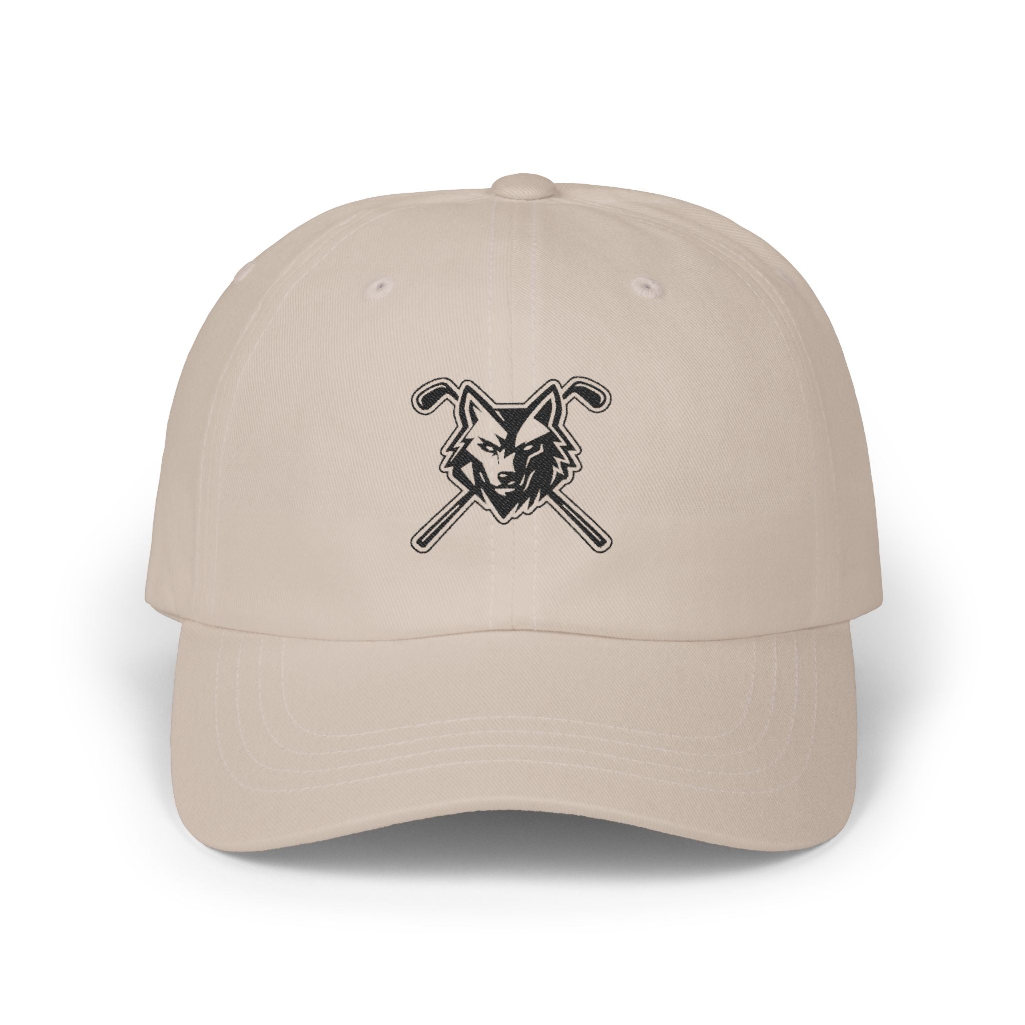 Wolf & Crossed Golf Clubs Dad Cap