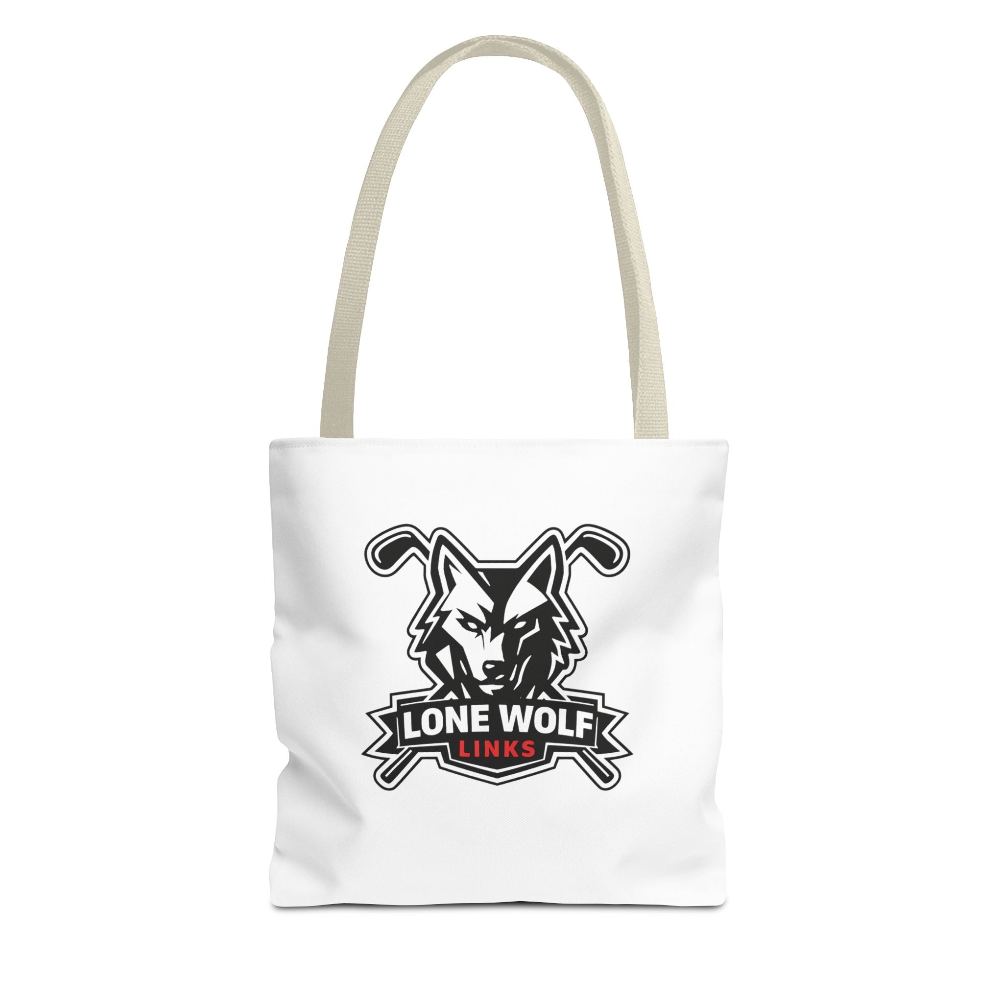 Lone Wolf Links Golf Tote Bag - Logo Canvas Carryall for Golfers