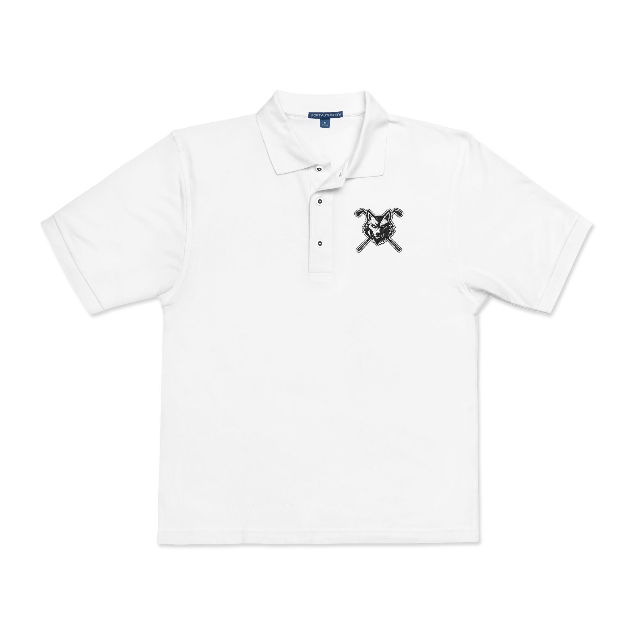 Embroidered Unisex Wolf & Clubs Polo Shirt - Casual Golf Wear