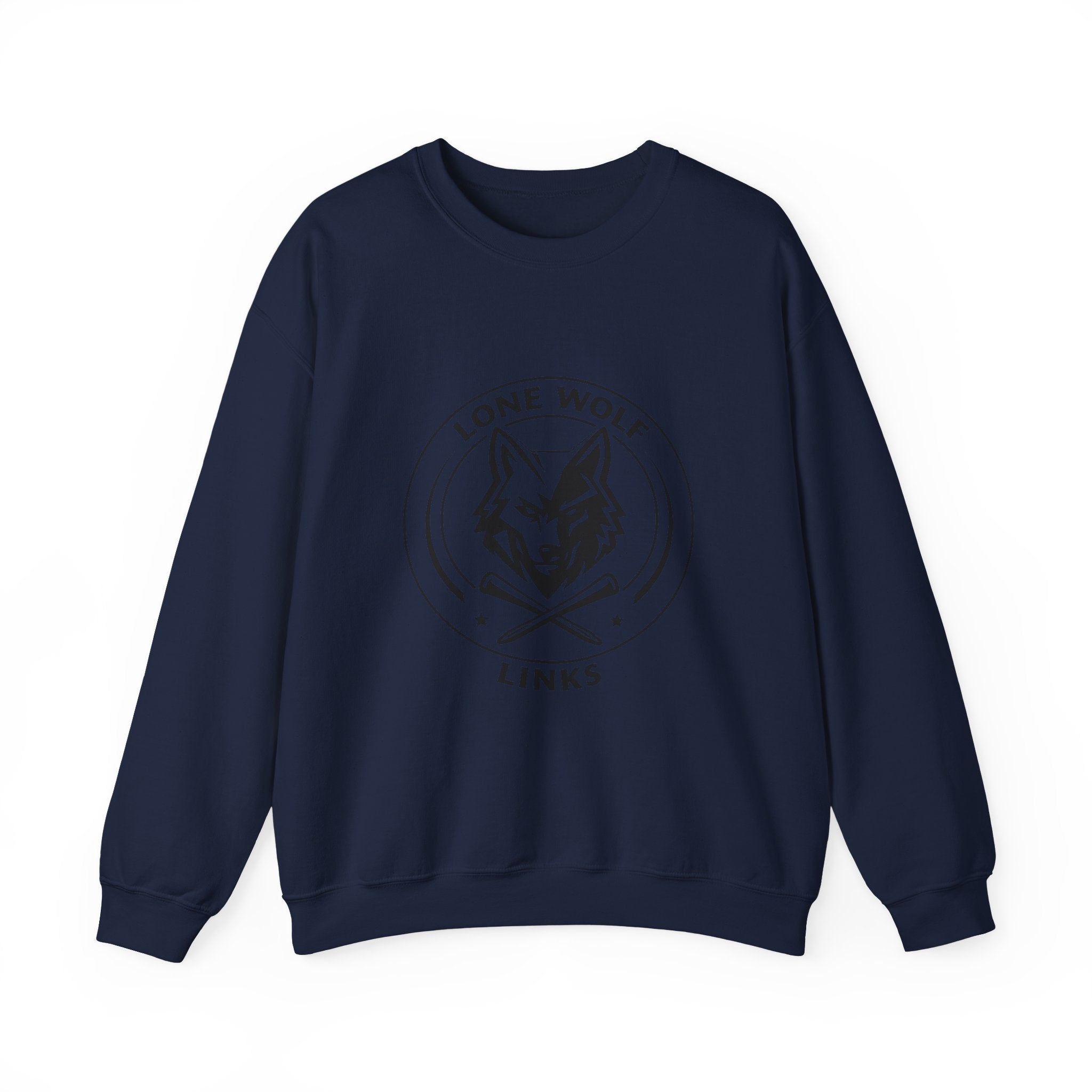 Lone Wolf Links Crewneck Sweatshirt - Unisex Golf Tee Logo Pullover