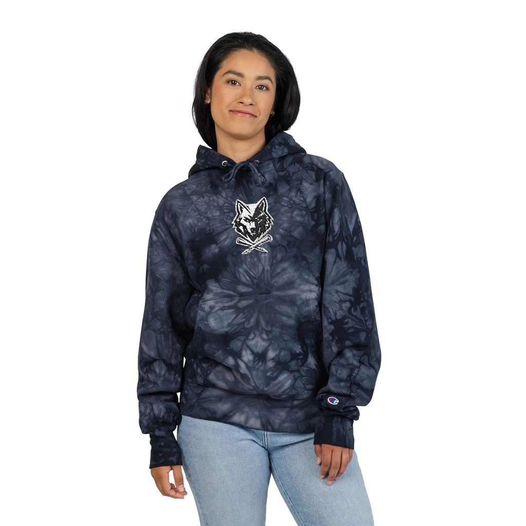 Tie-Dye Lone Wolf with Crossed Tees Hoodie (Unisex)