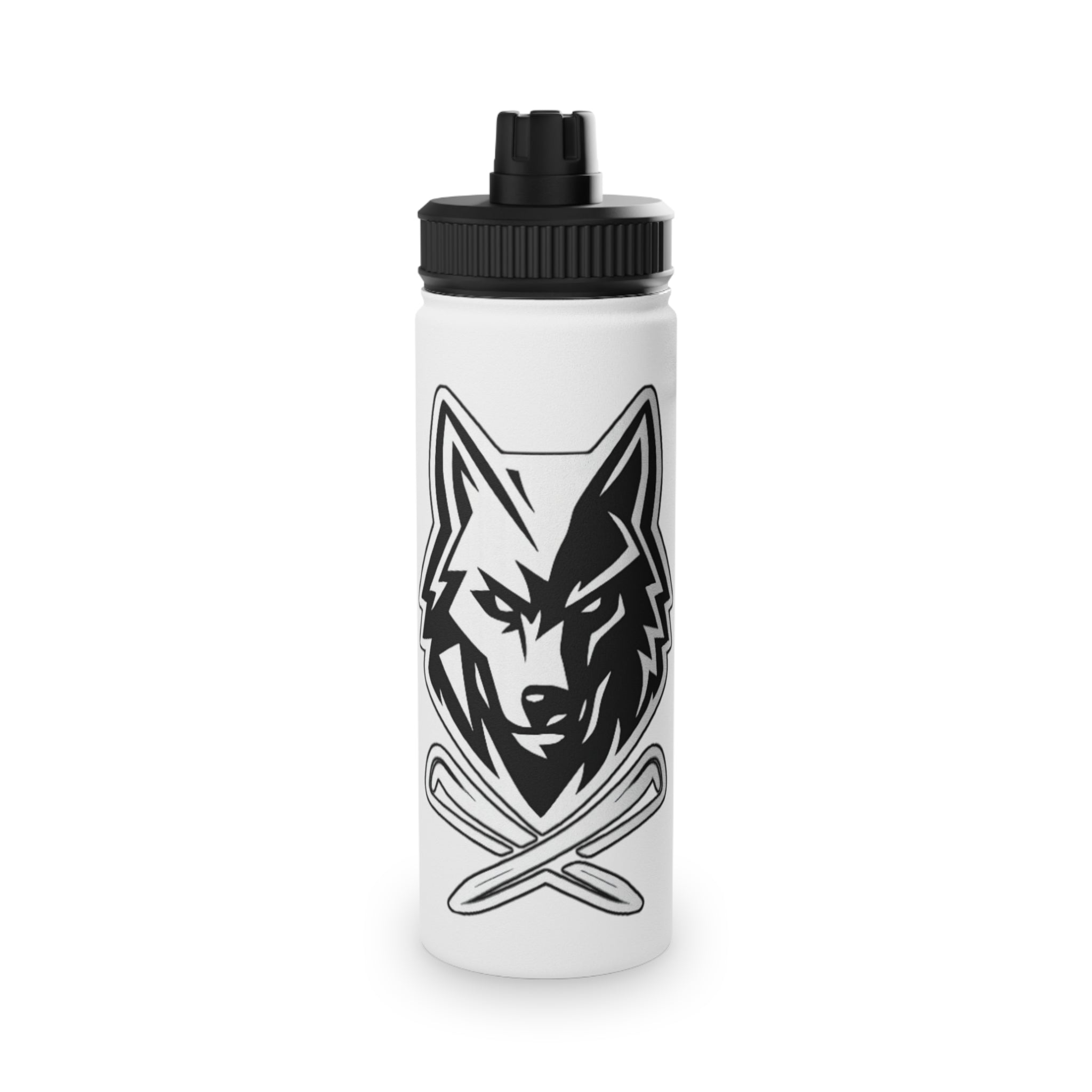 Wolf Logo Stainless Steel Water Bottle - Sports Lid, Insulated Sports Bottle