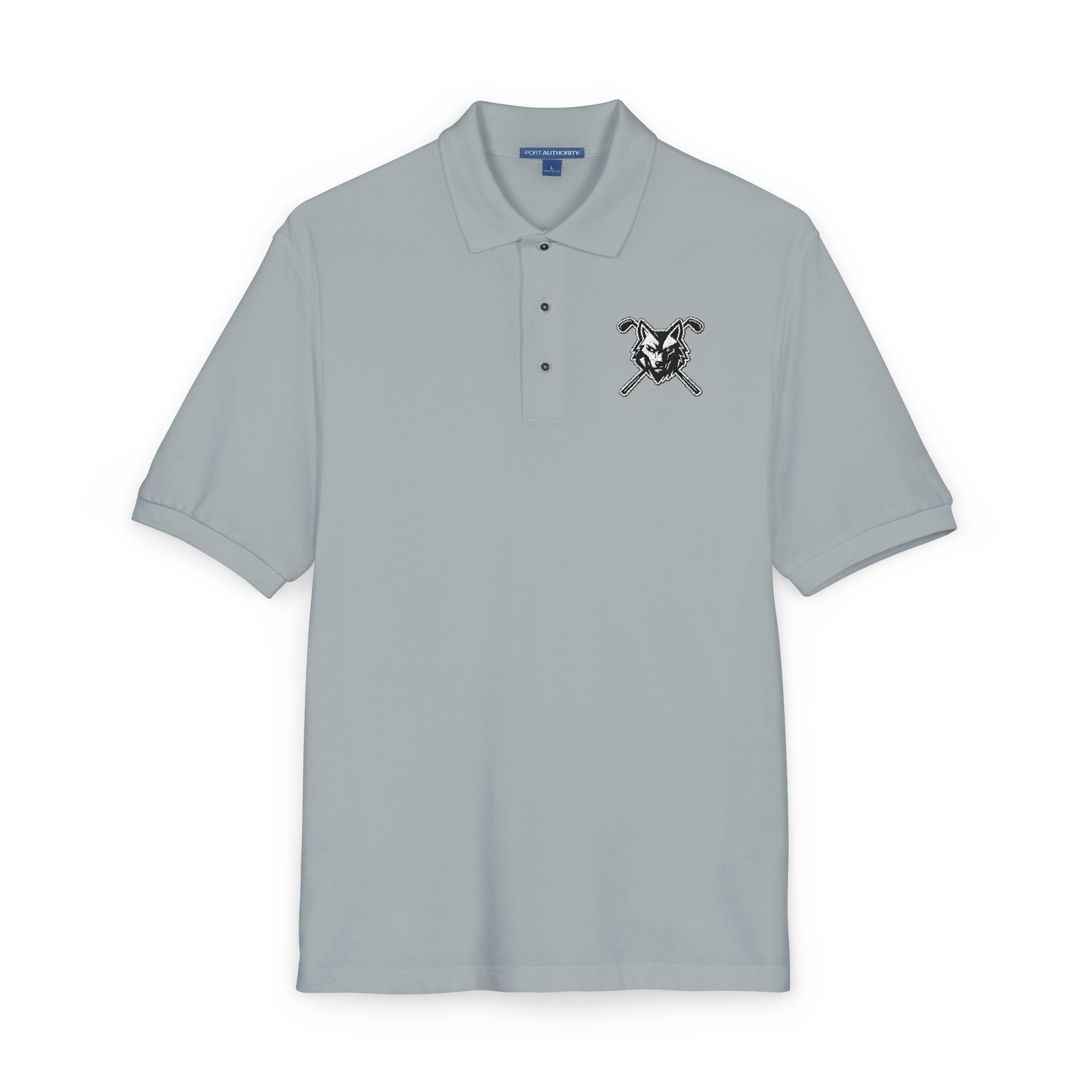 Embroidered Unisex Wolf & Clubs Polo Shirt - Casual Golf Wear