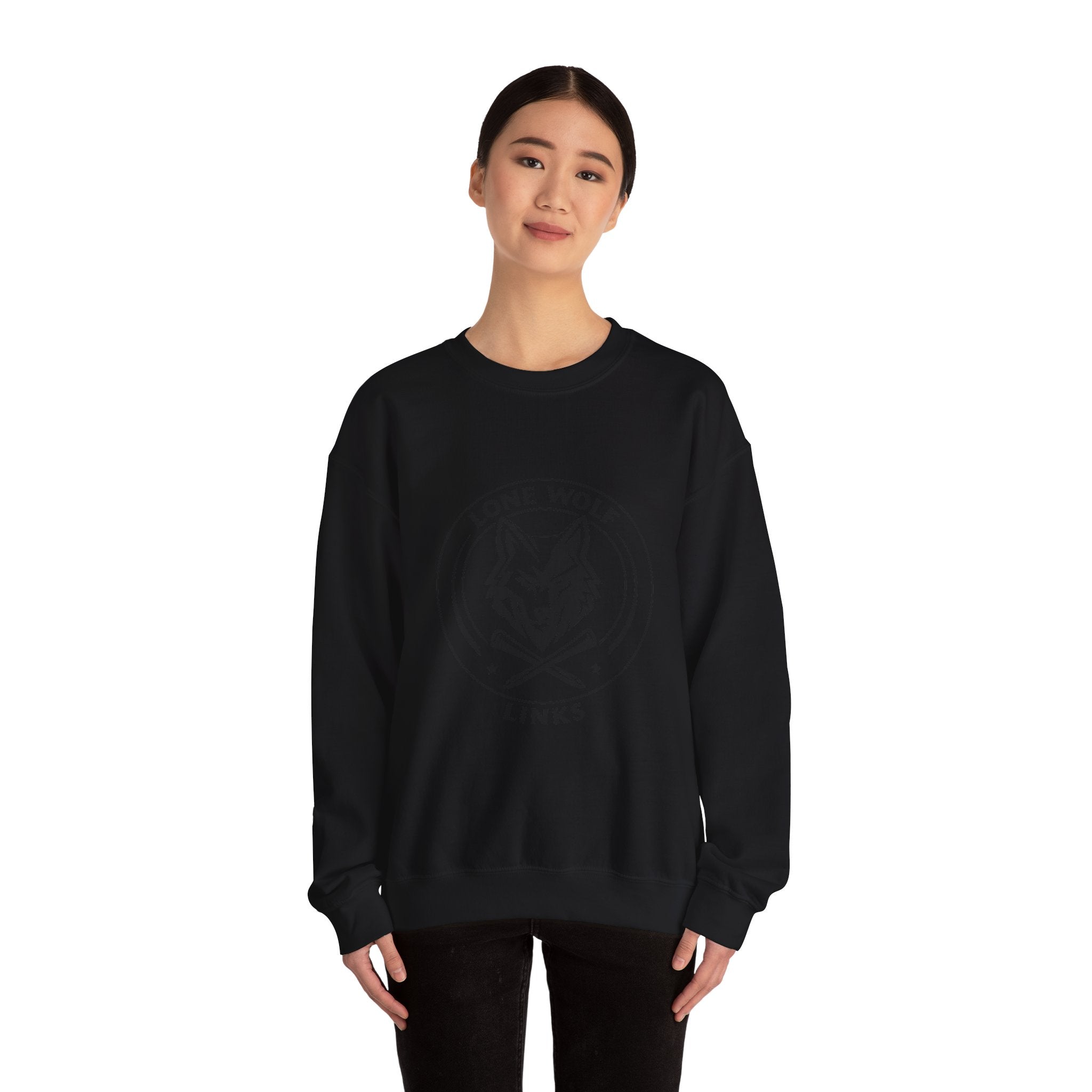 Lone Wolf Links Crewneck Sweatshirt - Unisex Golf Tee Logo Pullover
