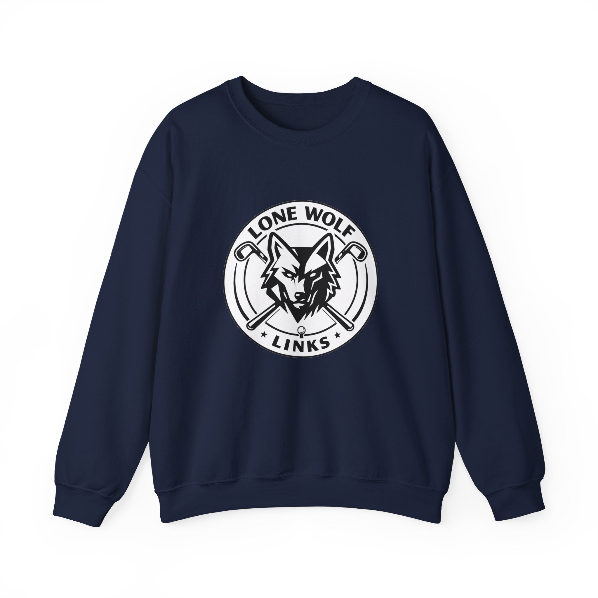 Lone Wolf Links Crewneck Sweatshirt - Unisex Golf Club Logo Pullover