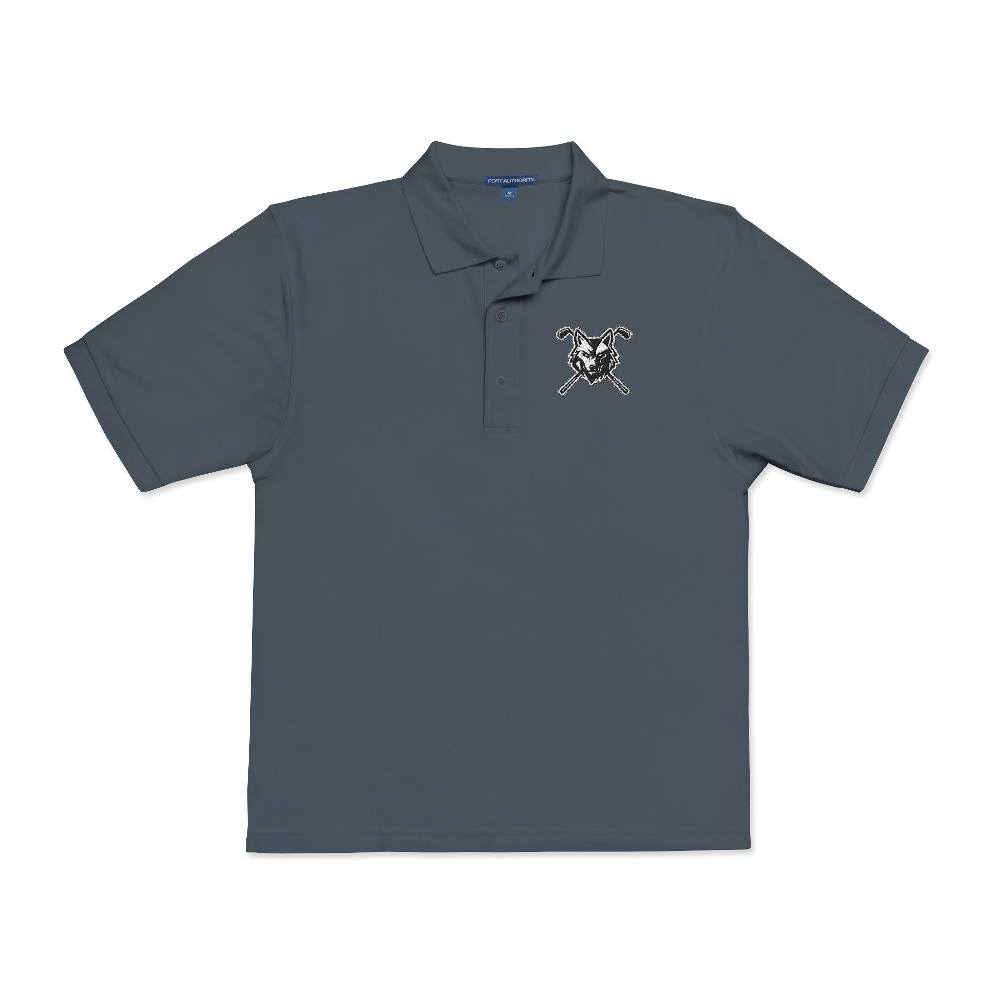 Embroidered Unisex Wolf & Clubs Polo Shirt - Casual Golf Wear