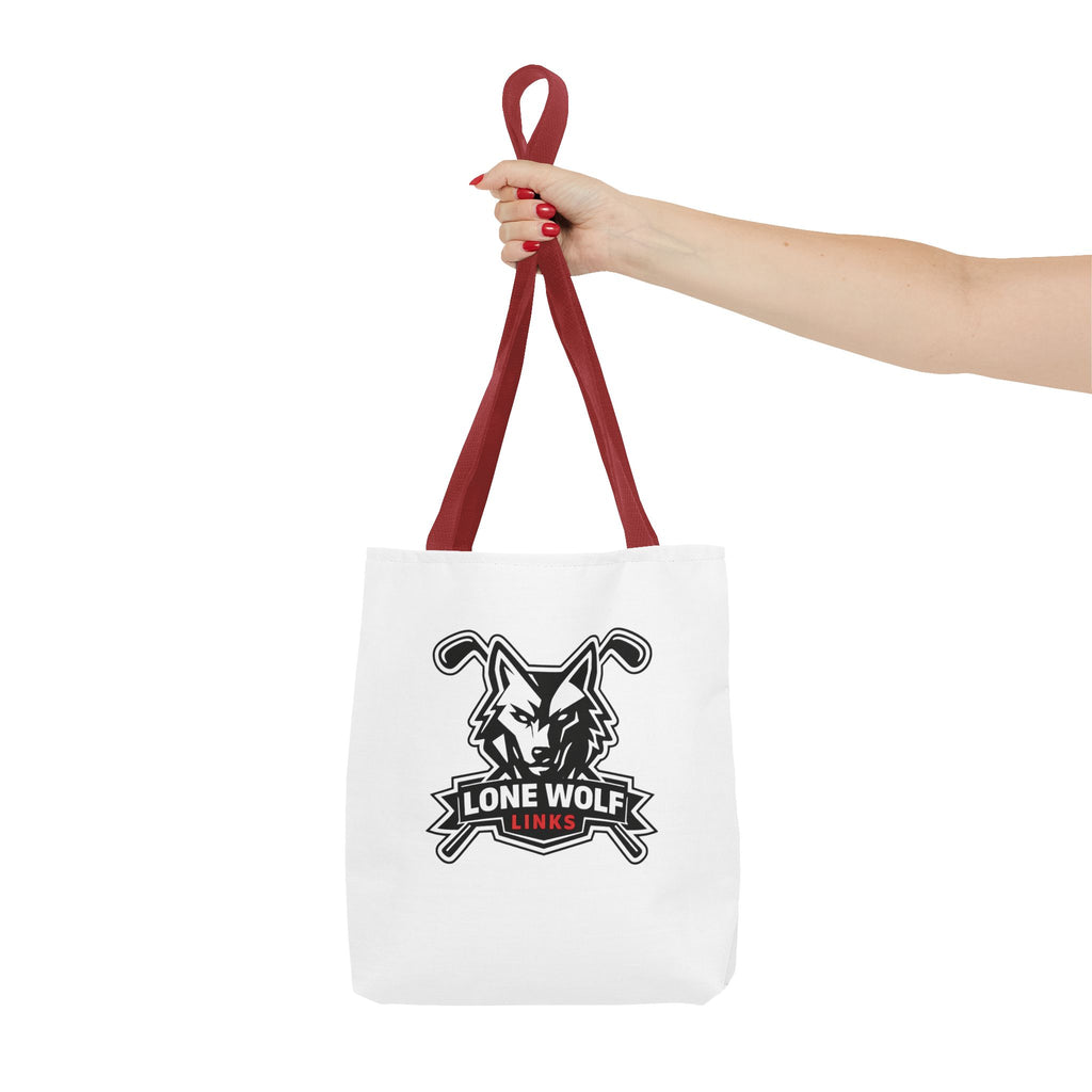 Lone Wolf Links Golf Tote Bag - Logo Canvas Carryall for Golfers