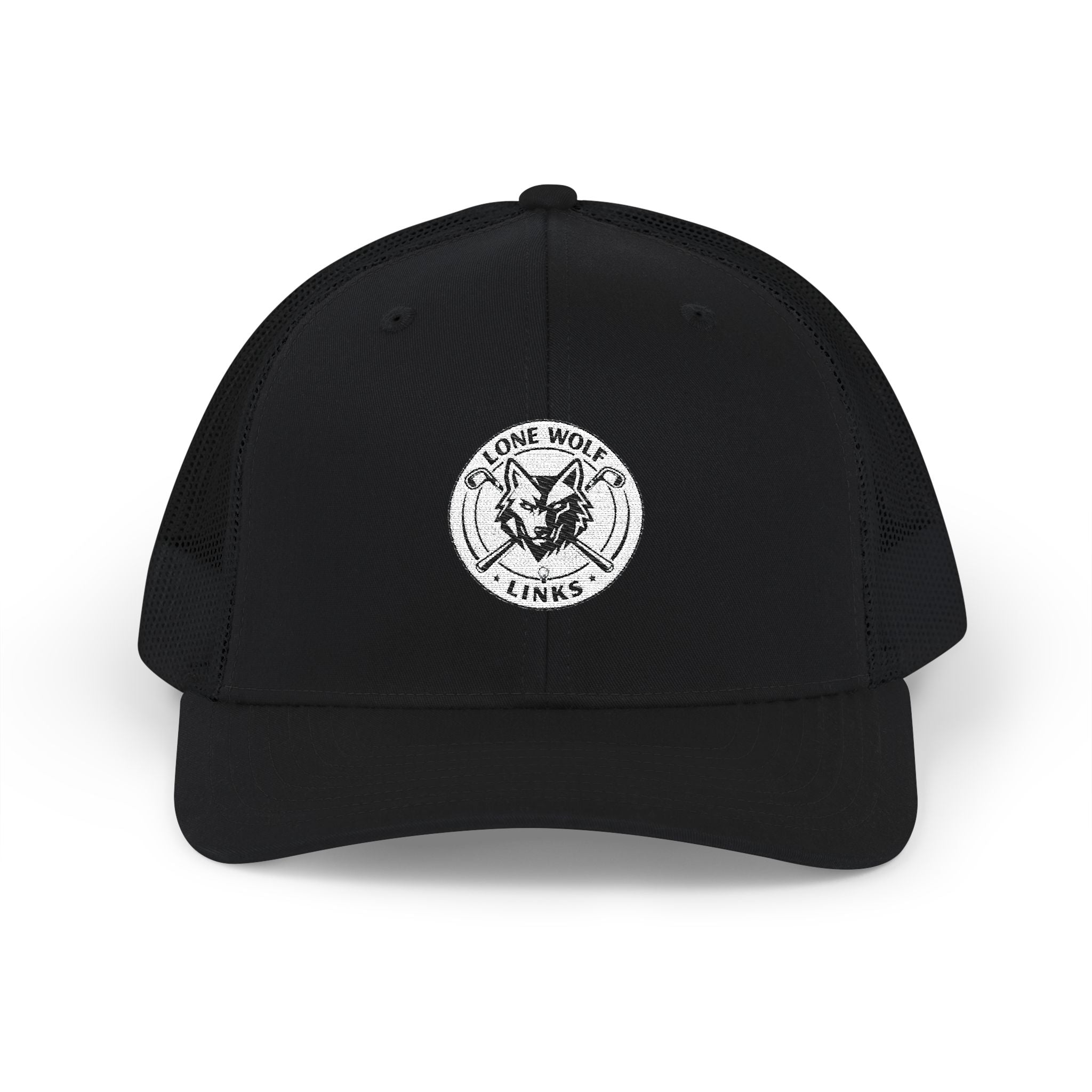 Trucker Hat - Wintage Compass Wolf Embroidered Snapback