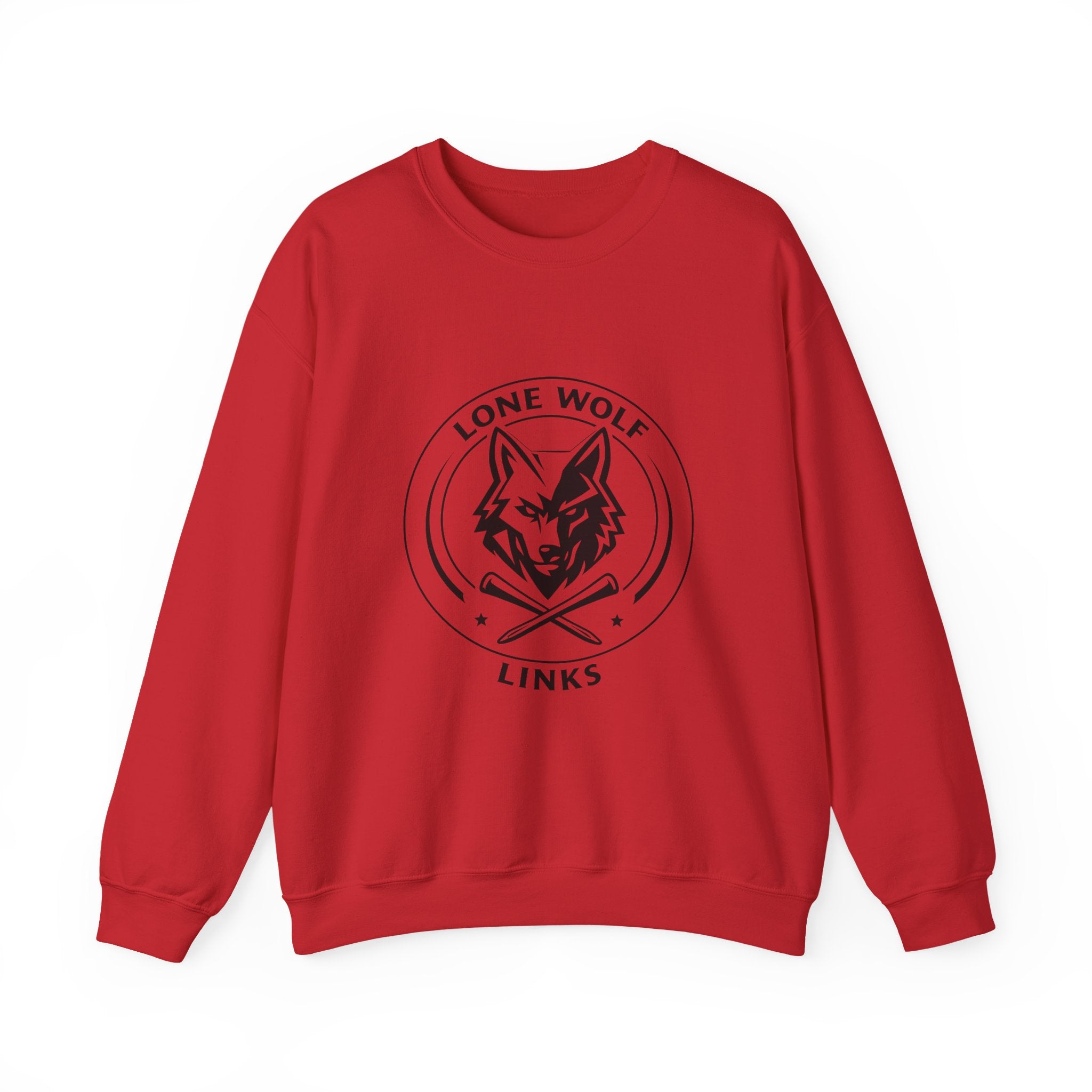 Lone Wolf Links Crewneck Sweatshirt - Unisex Golf Tee Logo Pullover