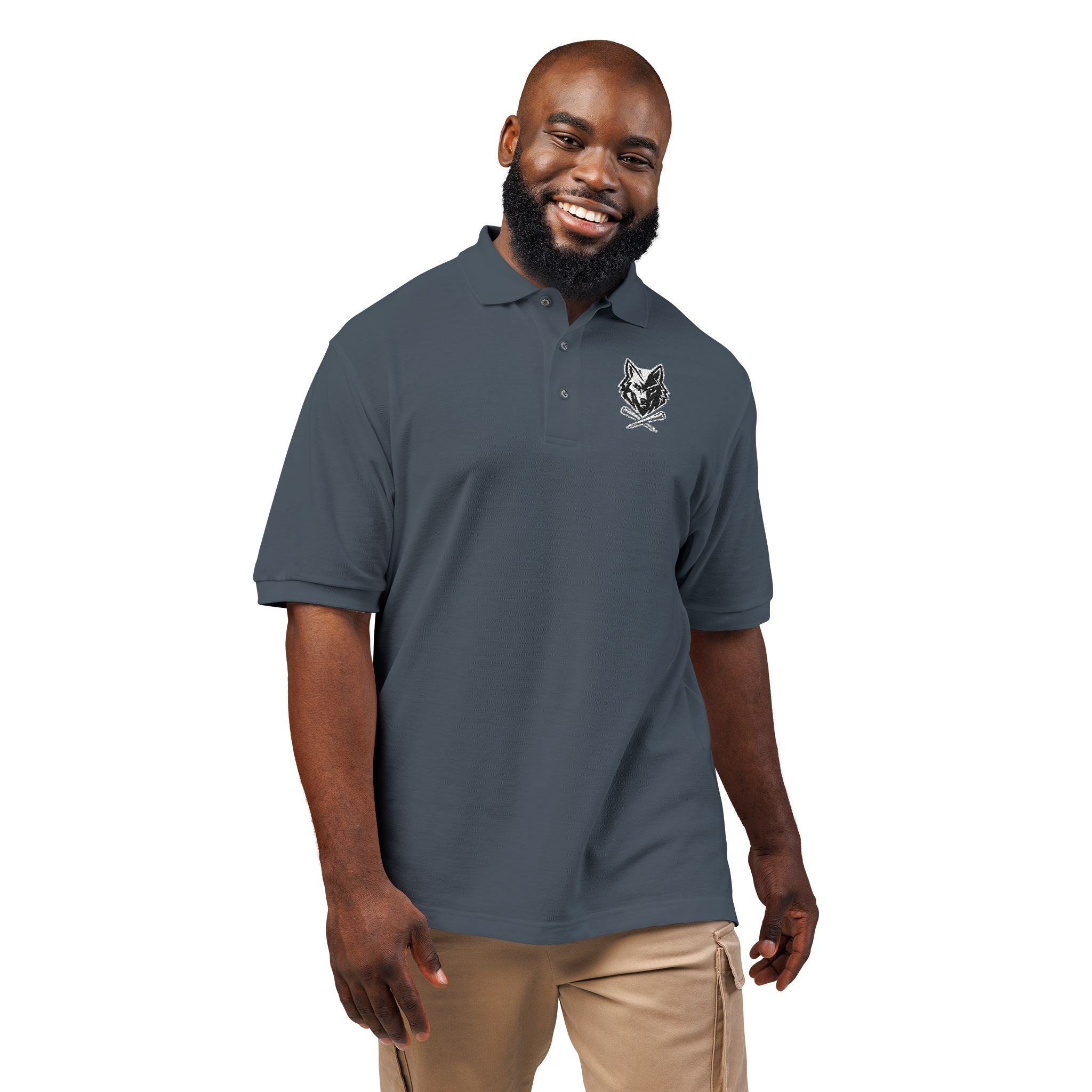 Embroidered Unisex Wolf & Tees Polo Shirt - Casual Golf Wear