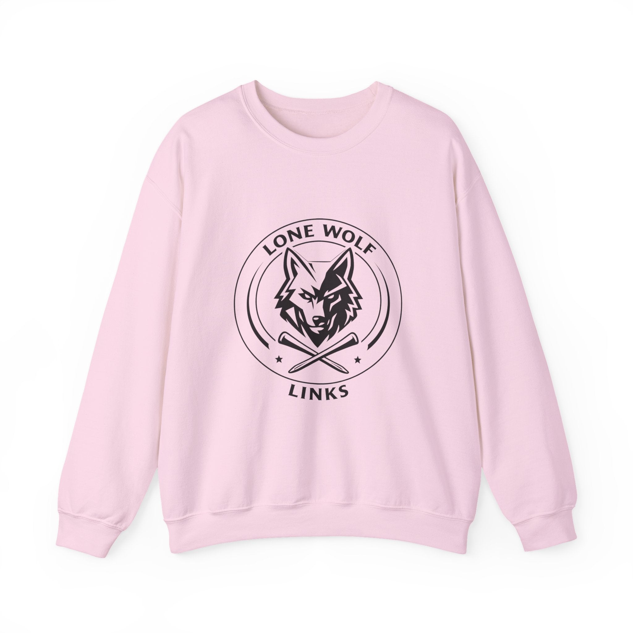 Lone Wolf Links Crewneck Sweatshirt - Unisex Golf Tee Logo Pullover