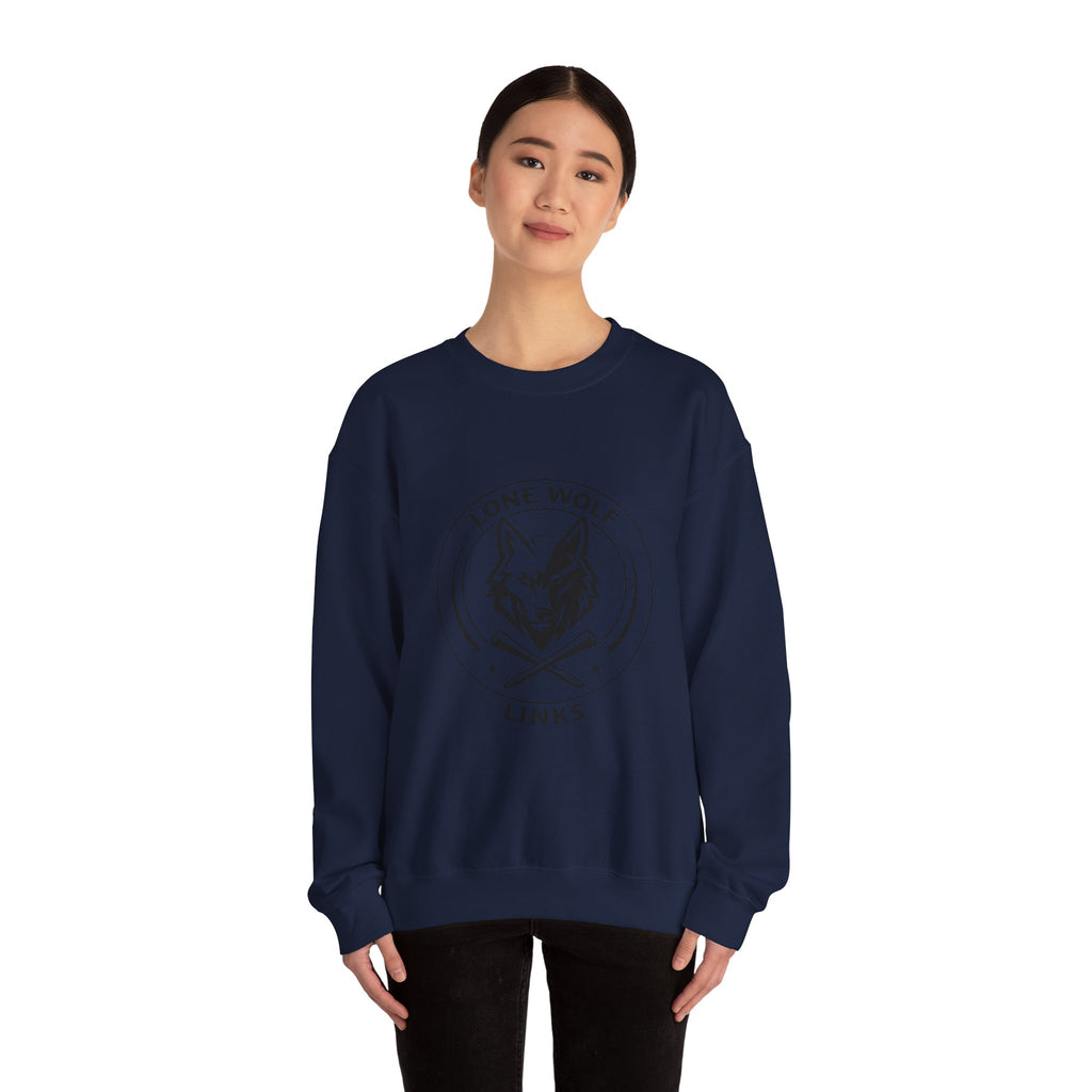 Lone Wolf Links Crewneck Sweatshirt - Unisex Golf Tee Logo Pullover