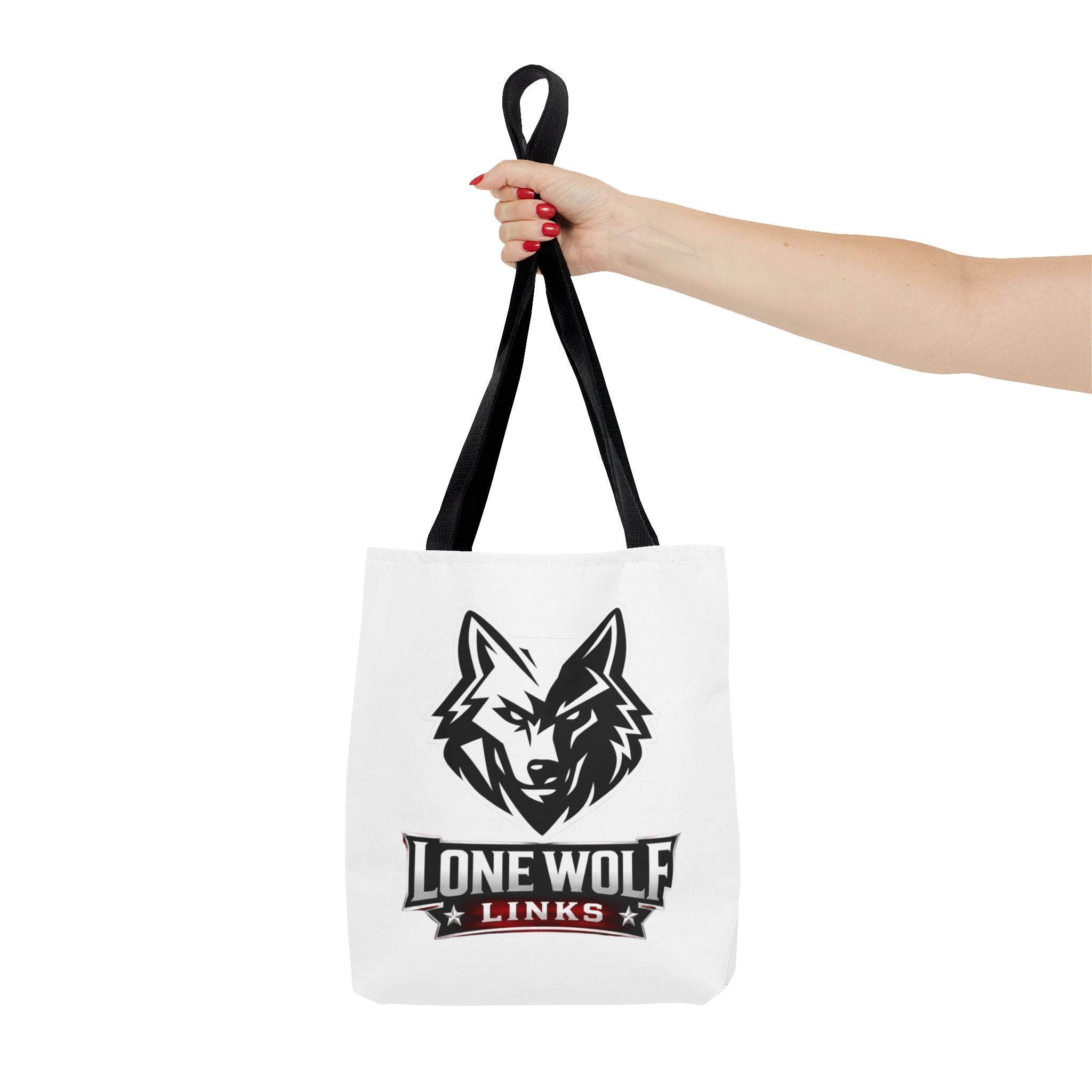 Lone Wolf Links Golf Tote Bag - Logo Canvas Carryall for Golfers