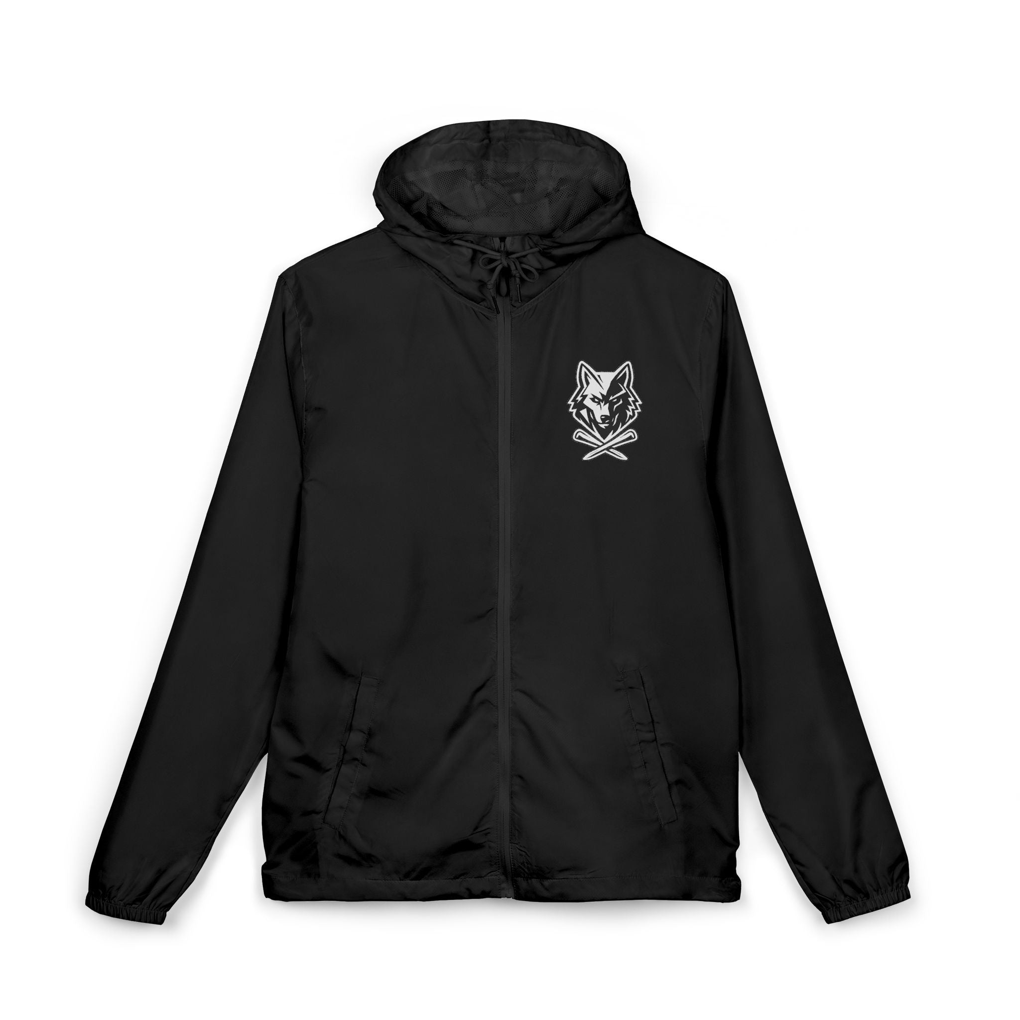 Windbreaker Jacket (Unisex) - Wolf With Clubs Chest Logo
