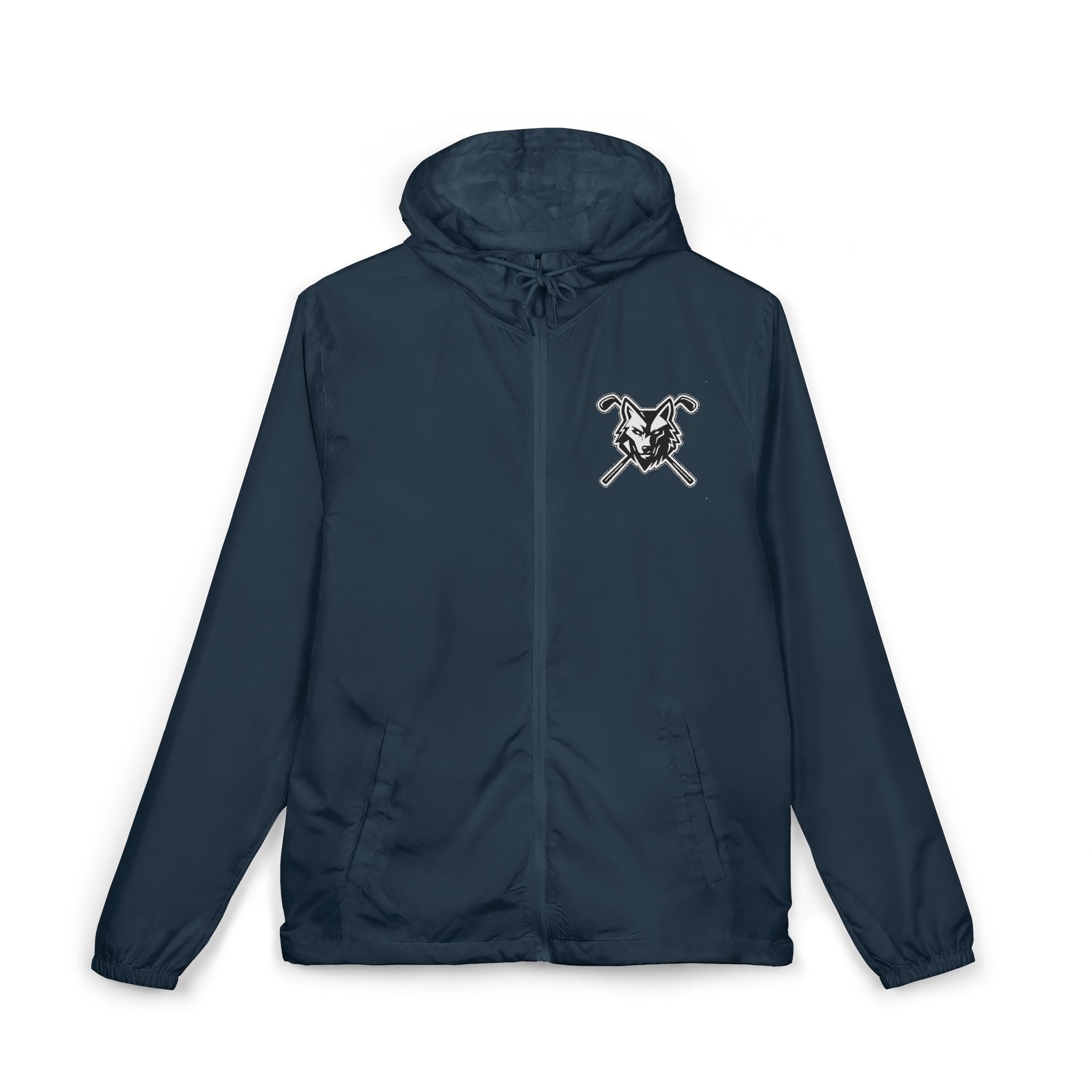 Windbreaker Jacket (Unisex) - Wolf With Clubs Chest Logo