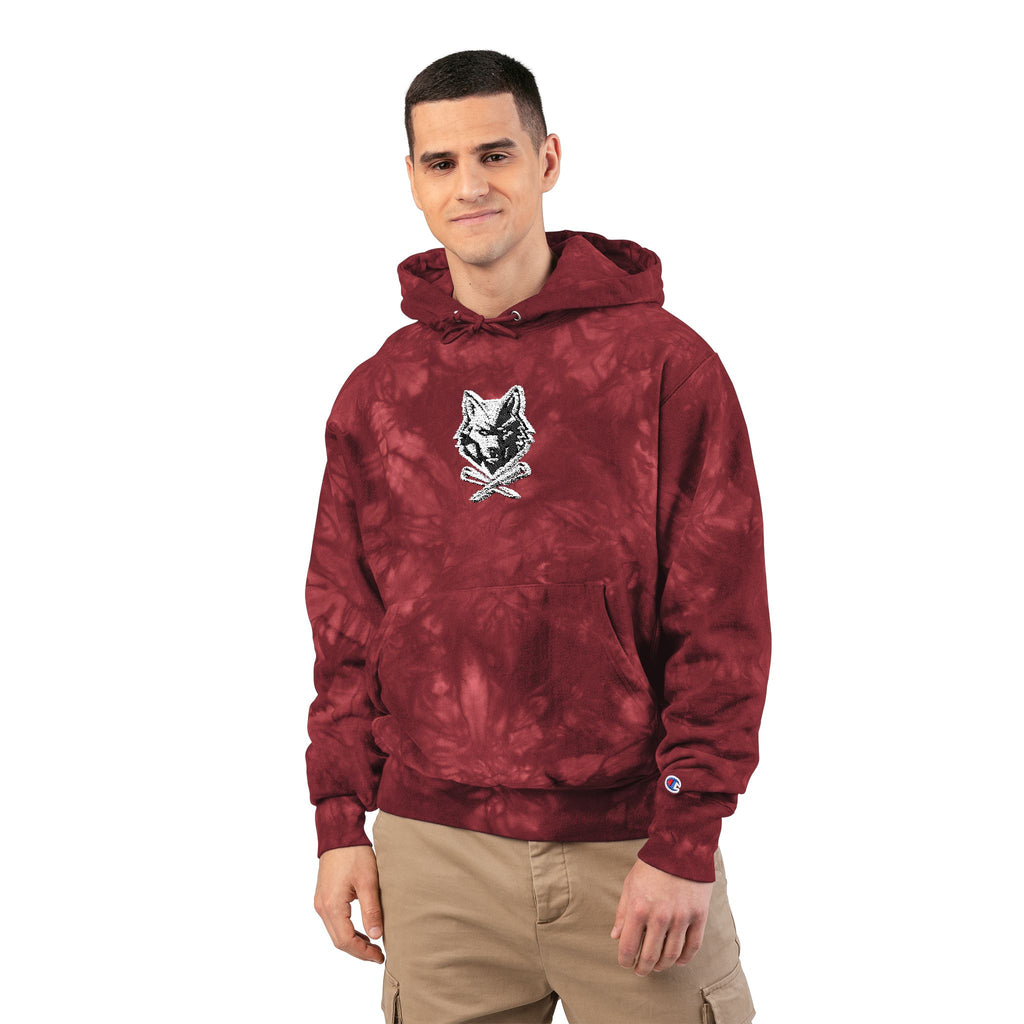 Tie-Dye Lone Wolf with Crossed Tees Hoodie (Unisex)