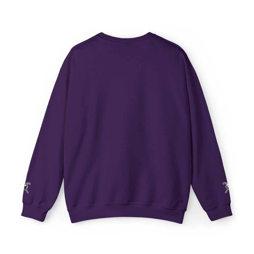Crewneck Unisex Sweatshirt - Minimal Black Wolf Crossed Tees Graphic