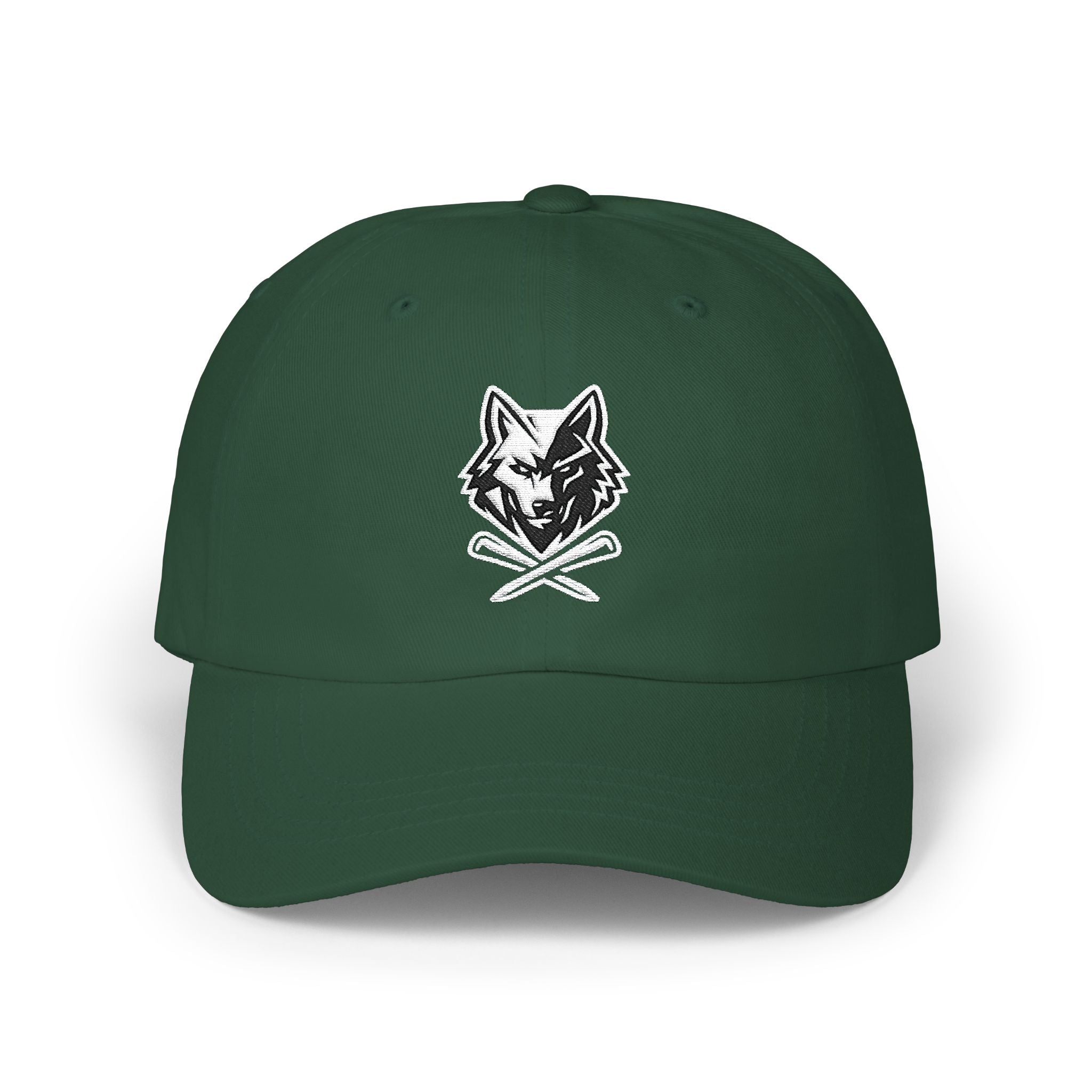 Dad Cap with Crossed Tees Wolf Patch - Golf Hat