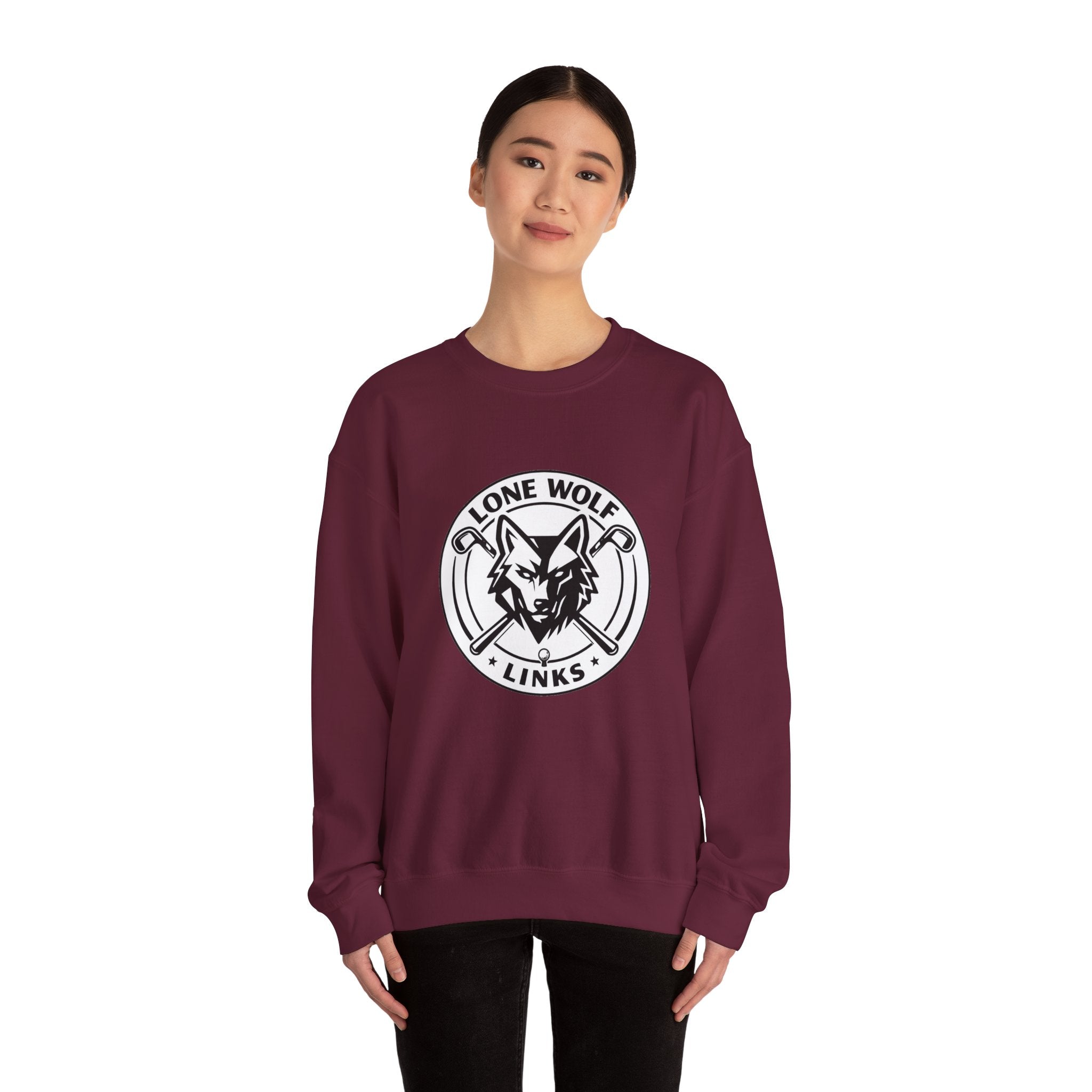 Lone Wolf Links Crewneck Sweatshirt - Unisex Golf Club Logo Pullover