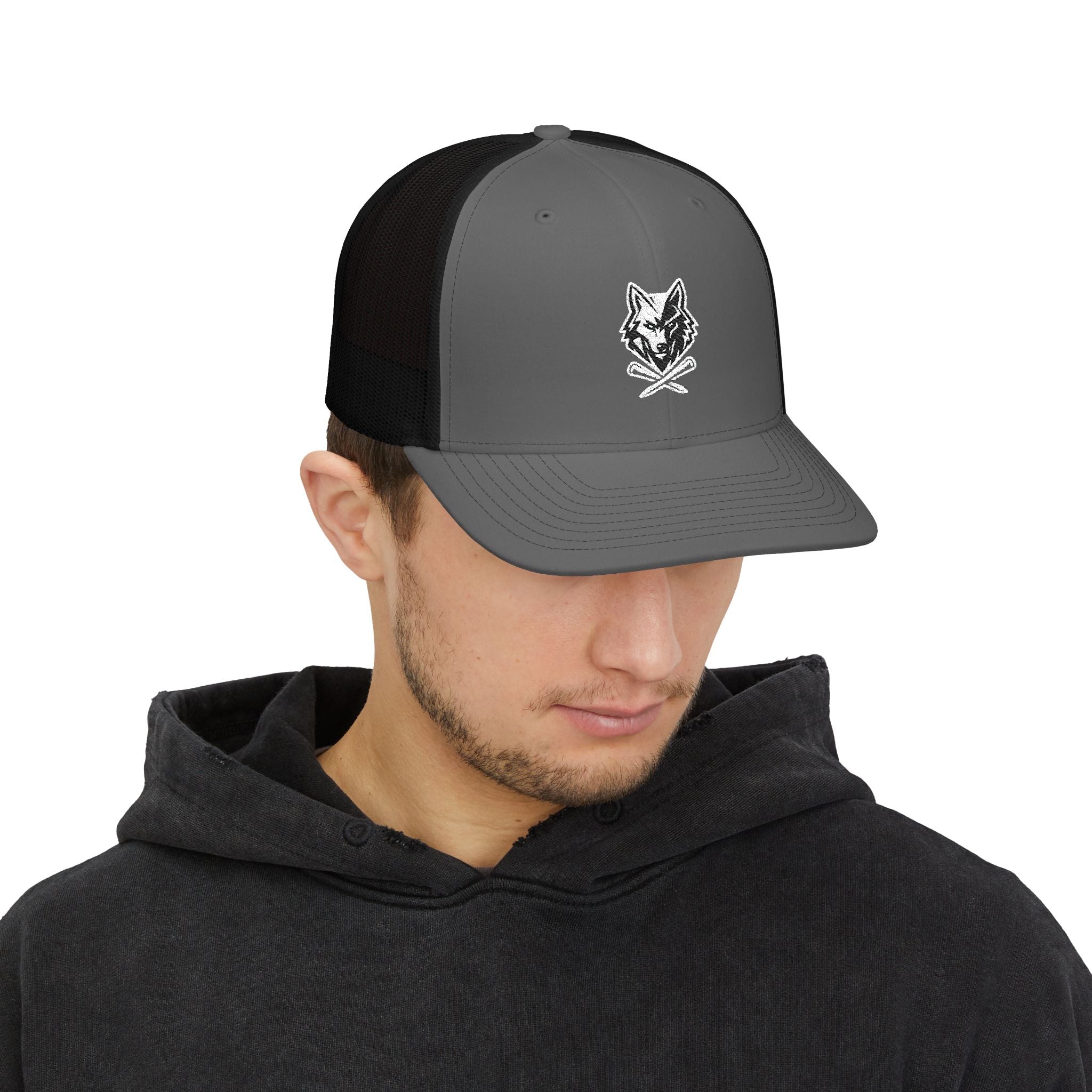 Trucker Hat - Lone Wolf Links with Crossed Tees Embroidered Snapback
