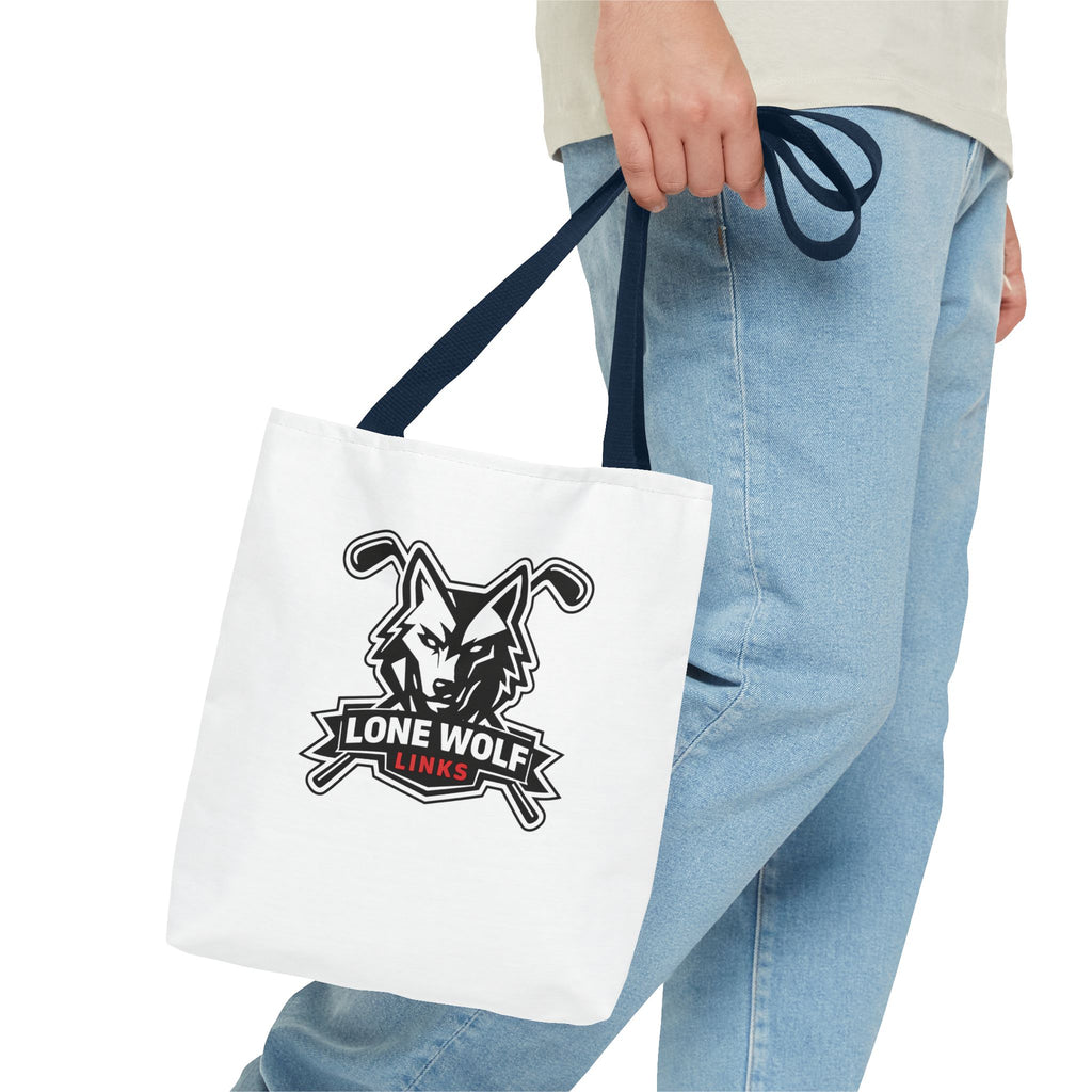 Lone Wolf Links Golf Tote Bag - Logo Canvas Carryall for Golfers