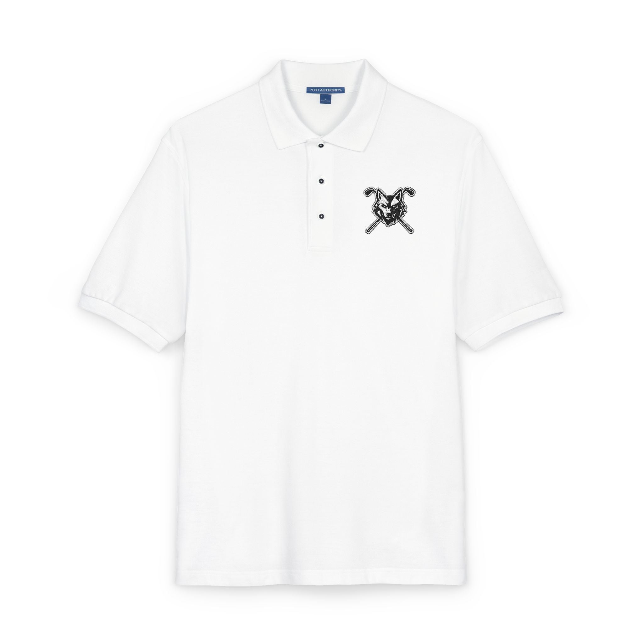 Embroidered Unisex Wolf & Clubs Polo Shirt - Casual Golf Wear